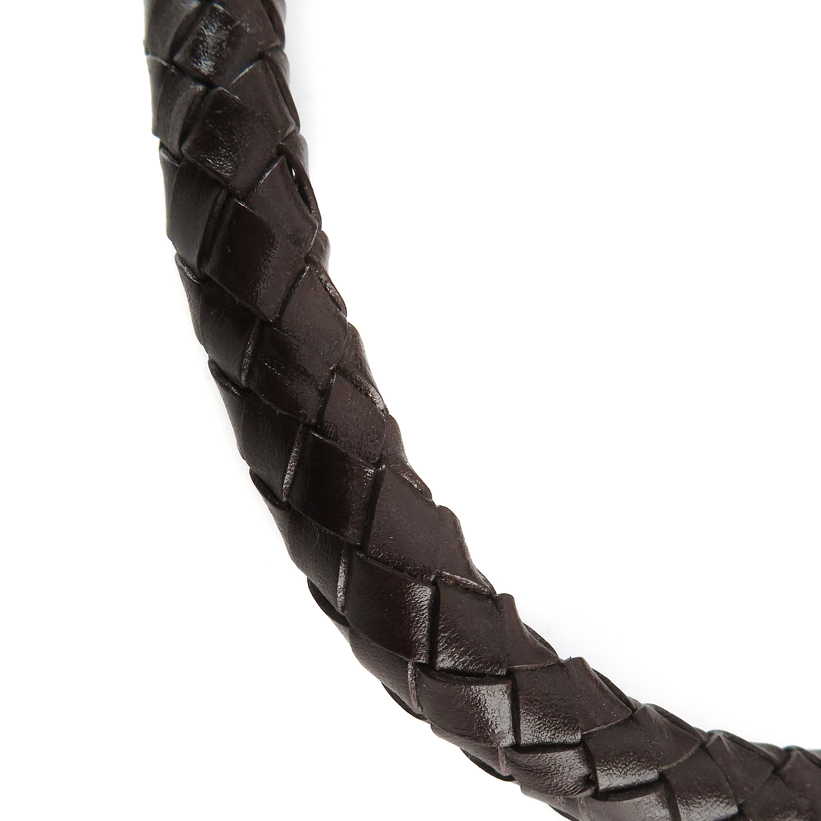 Lederschnur geflochten 10 mm - Braun. Länge: 5 m