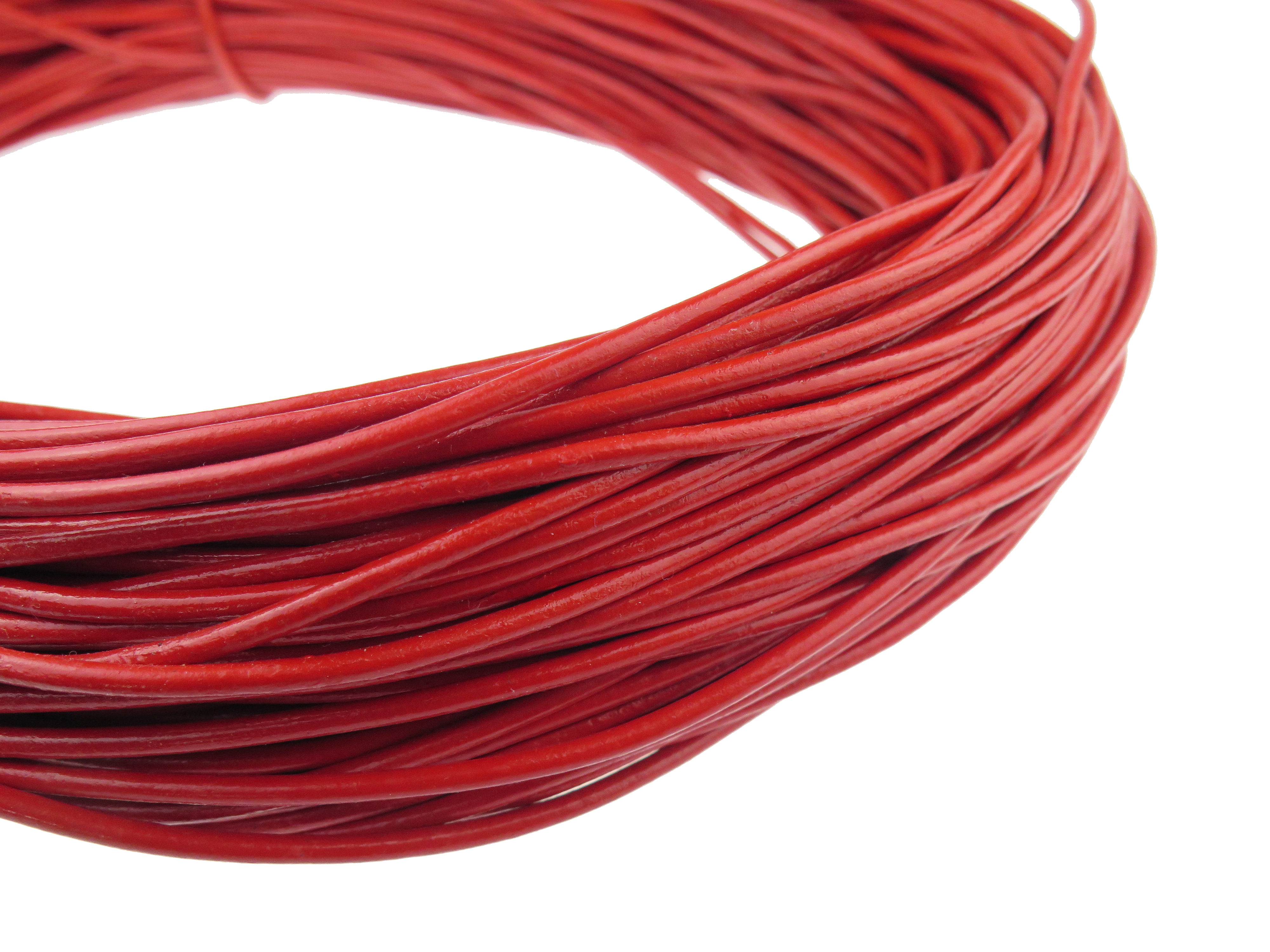 Lederschnur Rund 4 mm - Rot