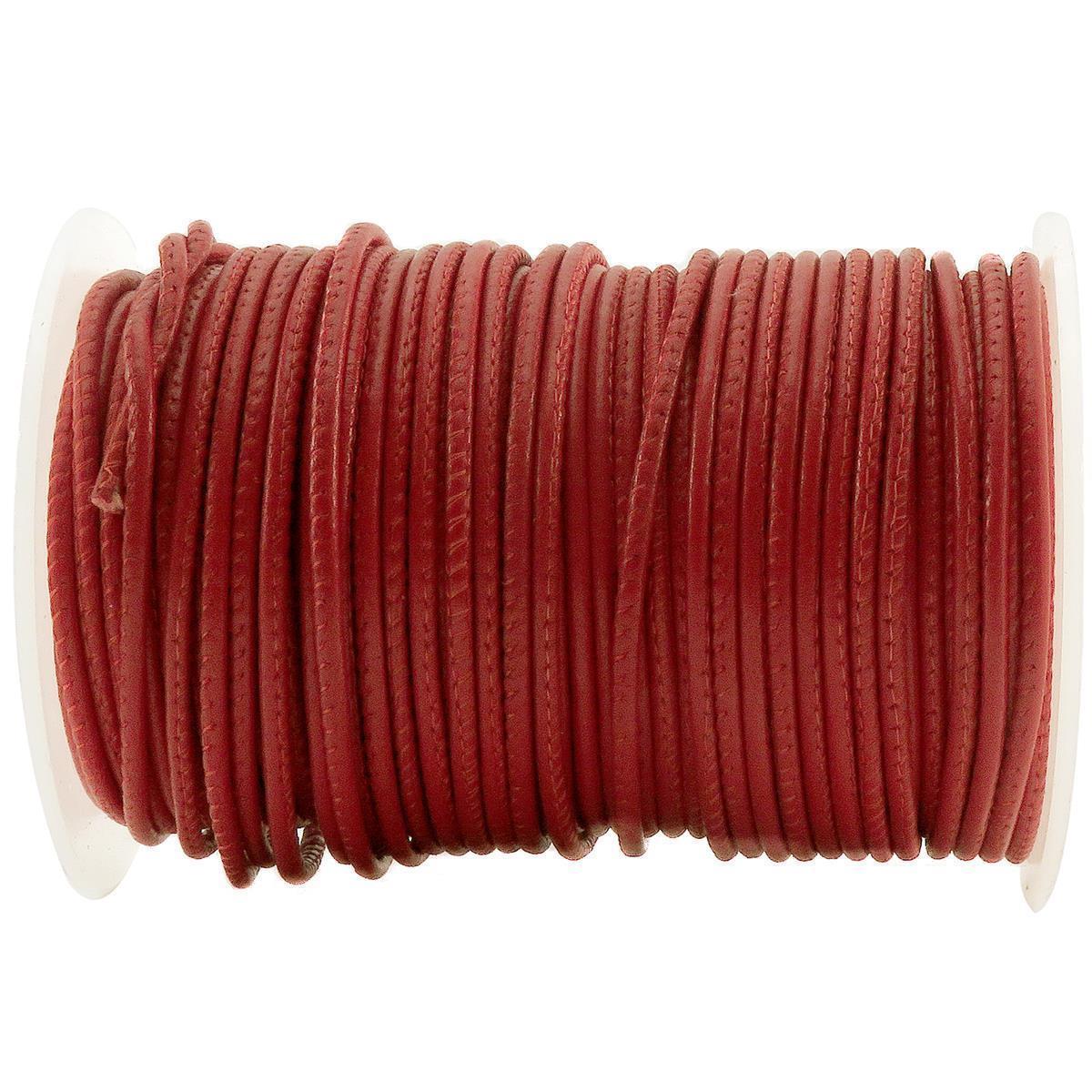 Lederschnur Rund gesäumt 2,5 mm - Rot