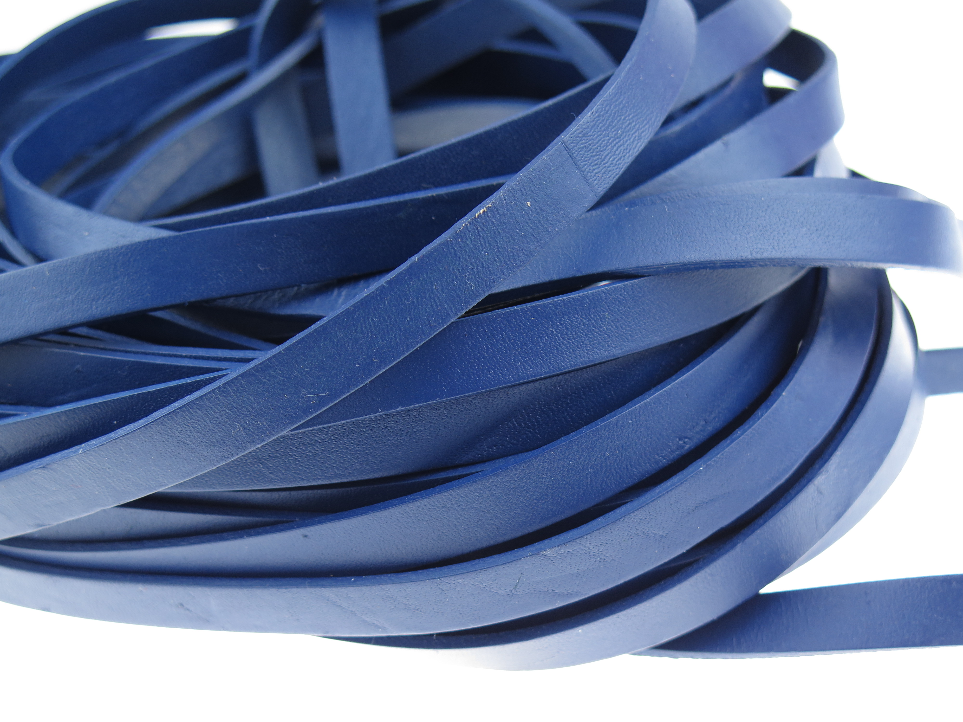 Lederband Flach 1 cm x 2 mm - Blau