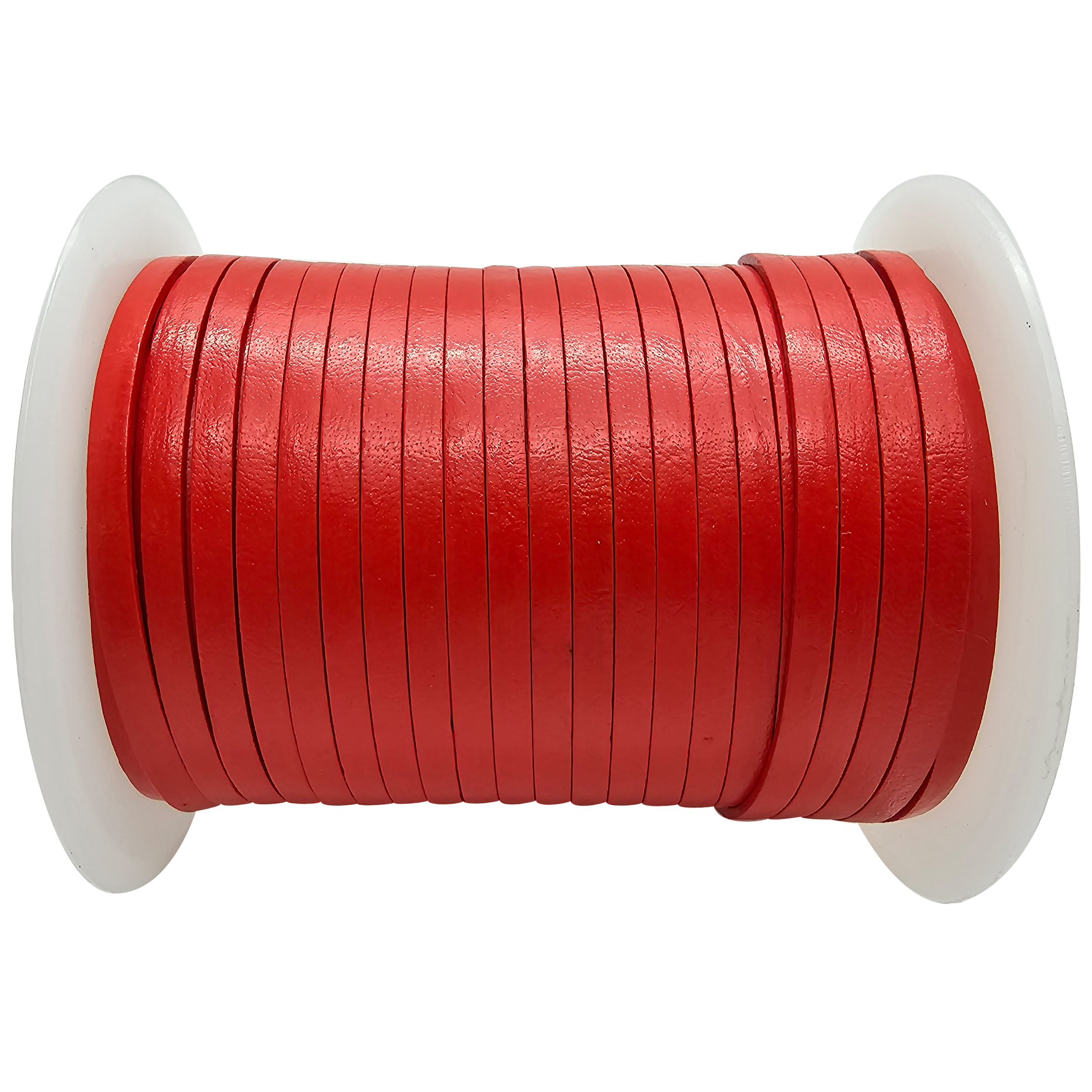 Lederband Flach 5 mm x 1,5 mm - Orange. Länge: 50 m auf Rolle