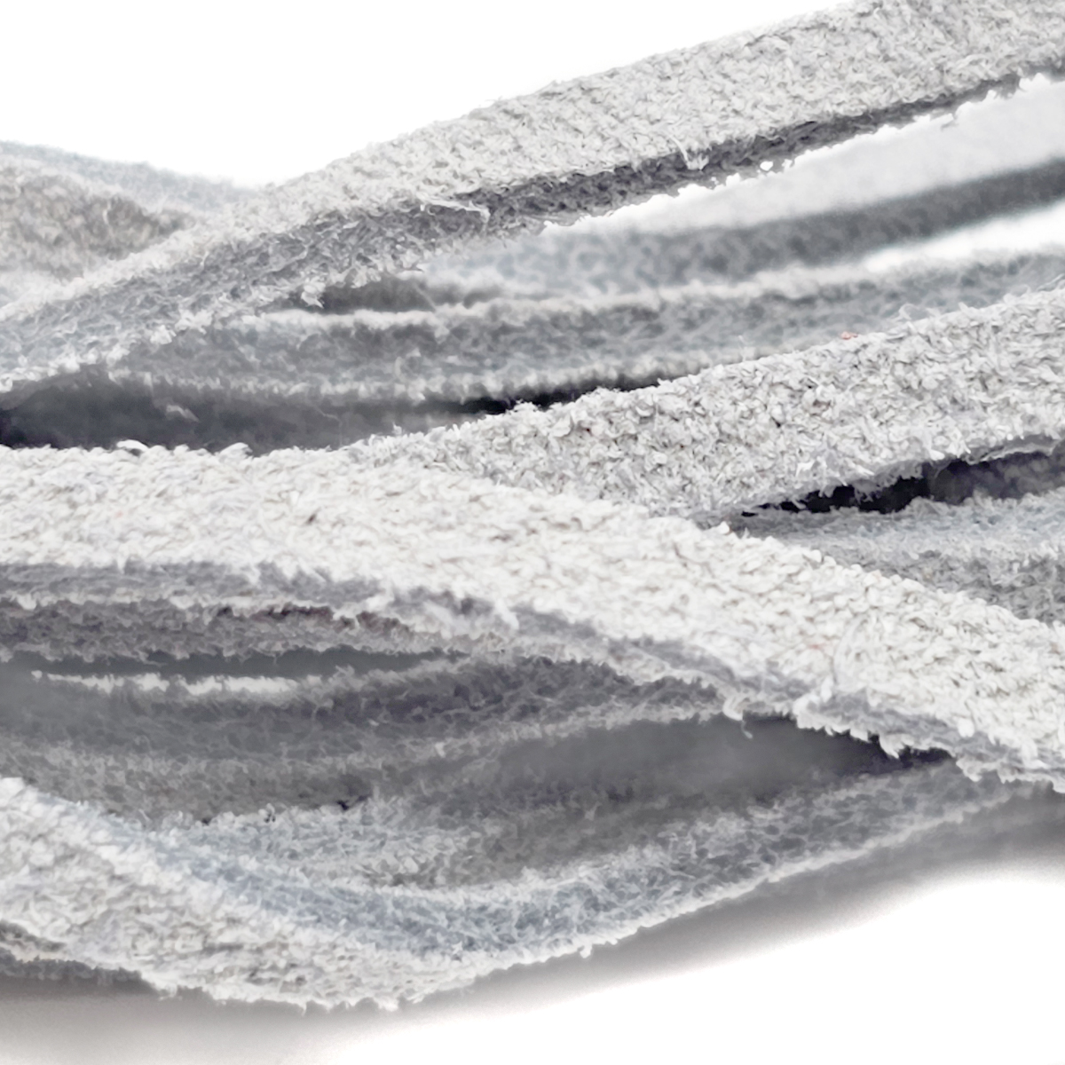 Wildlederband in Hellgrau 3 mm Breite - reines Velourleder