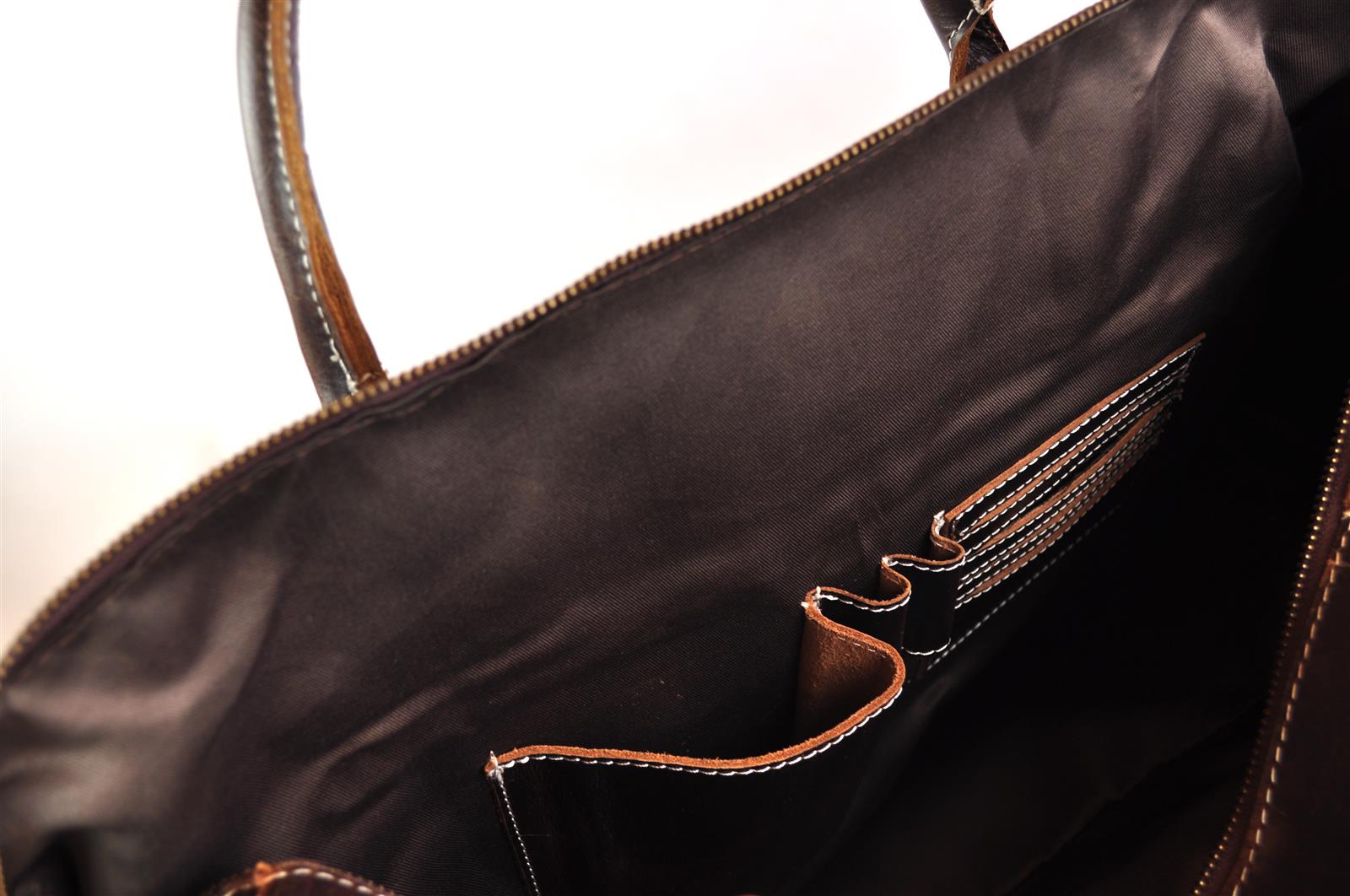 Große Ledertasche | Reisetasche | Vintage | 52cm x 30cm x 18cm - Braun