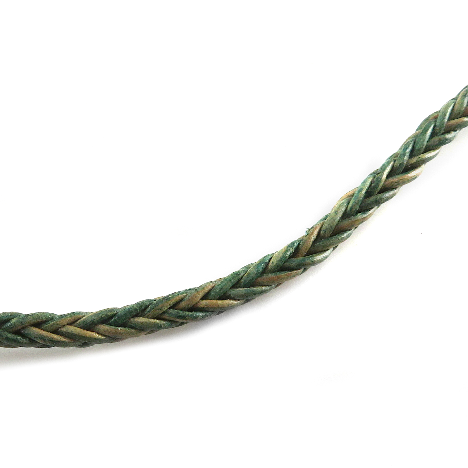 Lederschnur geflochten quadratisch 3 mm - Mesh Hellgrün. Länge: 15 m