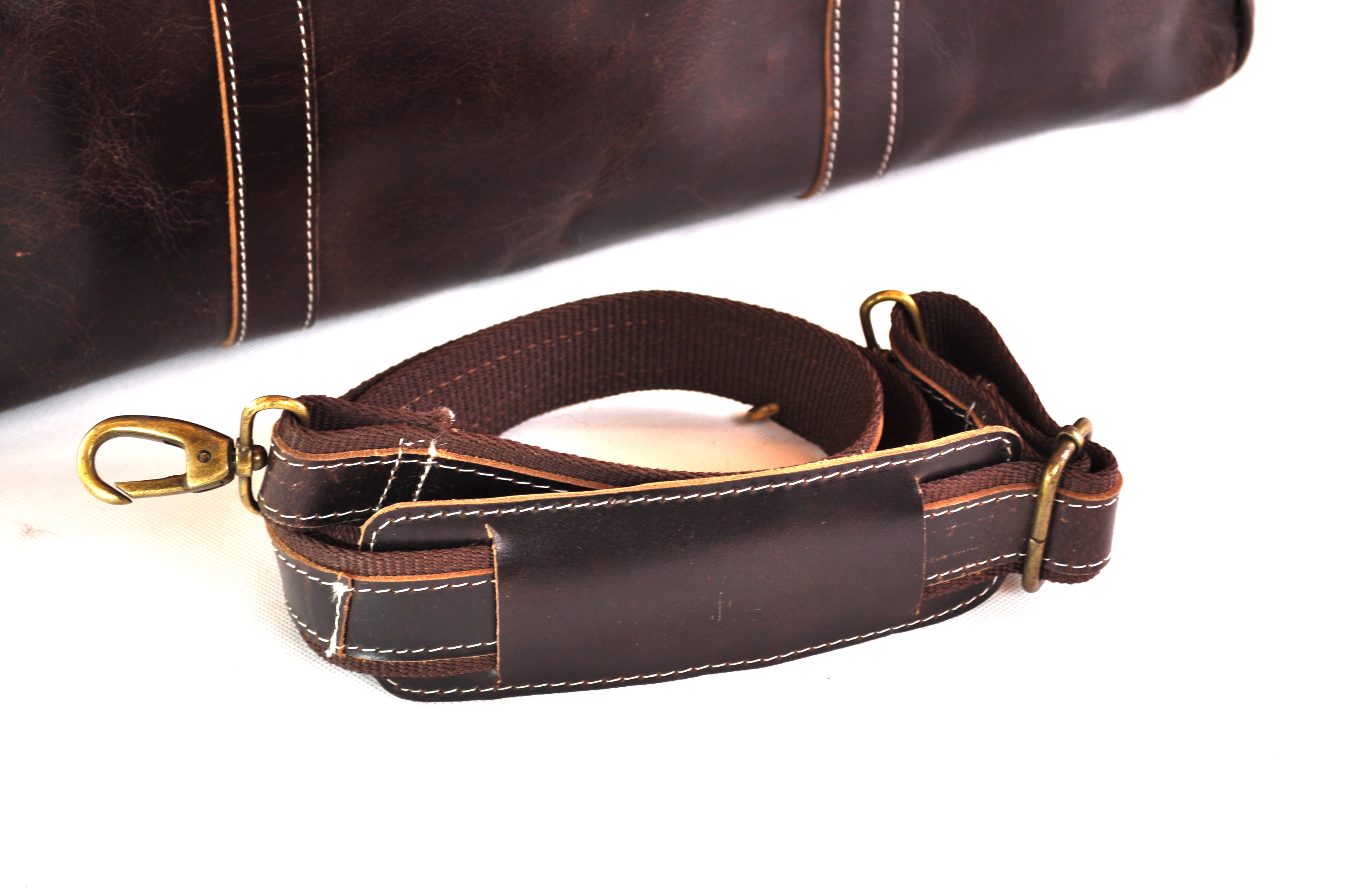 Große Ledertasche | Reisetasche | Vintage | 52cm x 30cm x 18cm - Braun