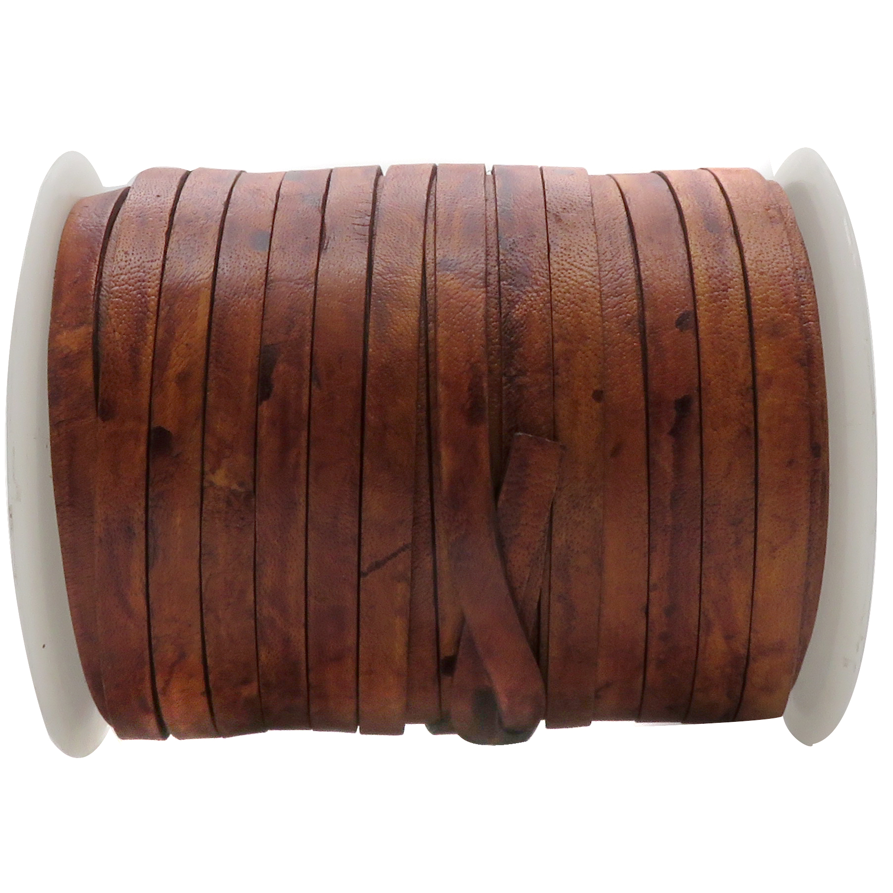 Lederband Flach 7 mm x 1,5 mm - Antik Hellbraun