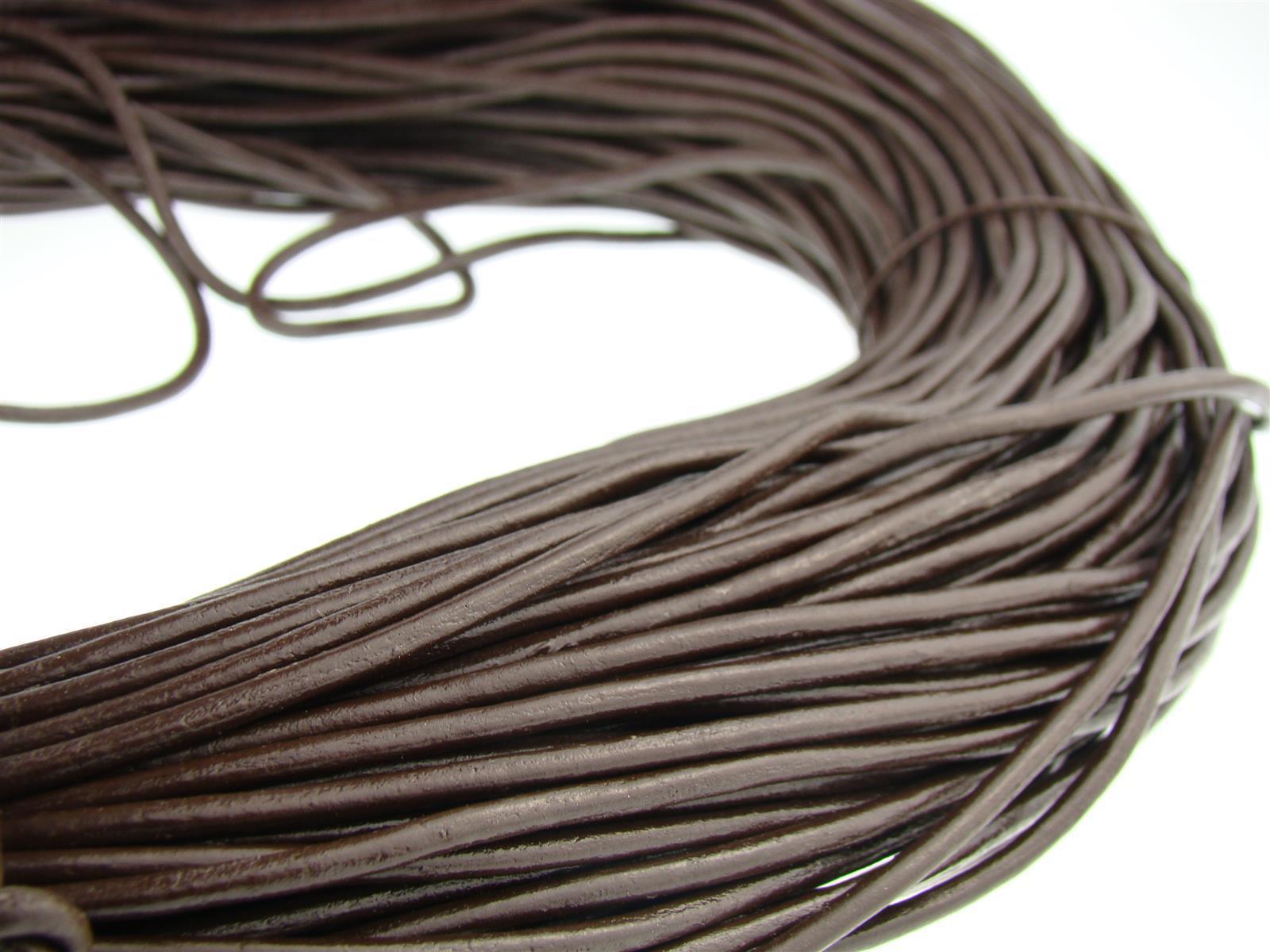 Lederschnur Rund 3 mm - Braun. Länge: 30 m
