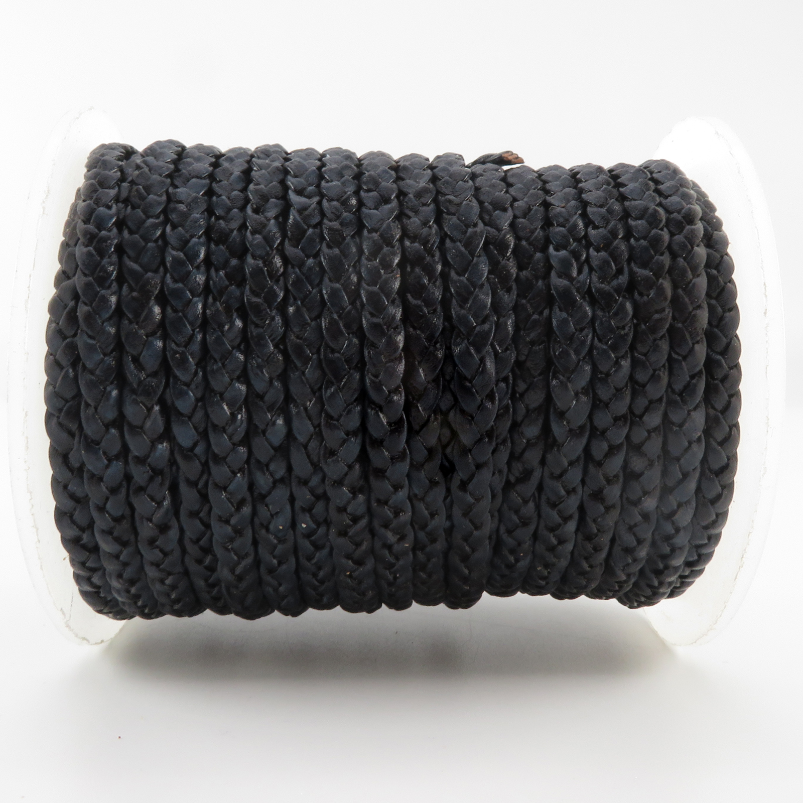 Lederschnur geflochten Flach 5 mm - Navy. Länge: 10 m