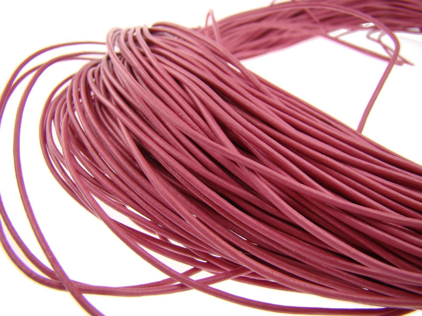 Lederschnur Rund 1,5 mm - Pink. Länge: 50 m