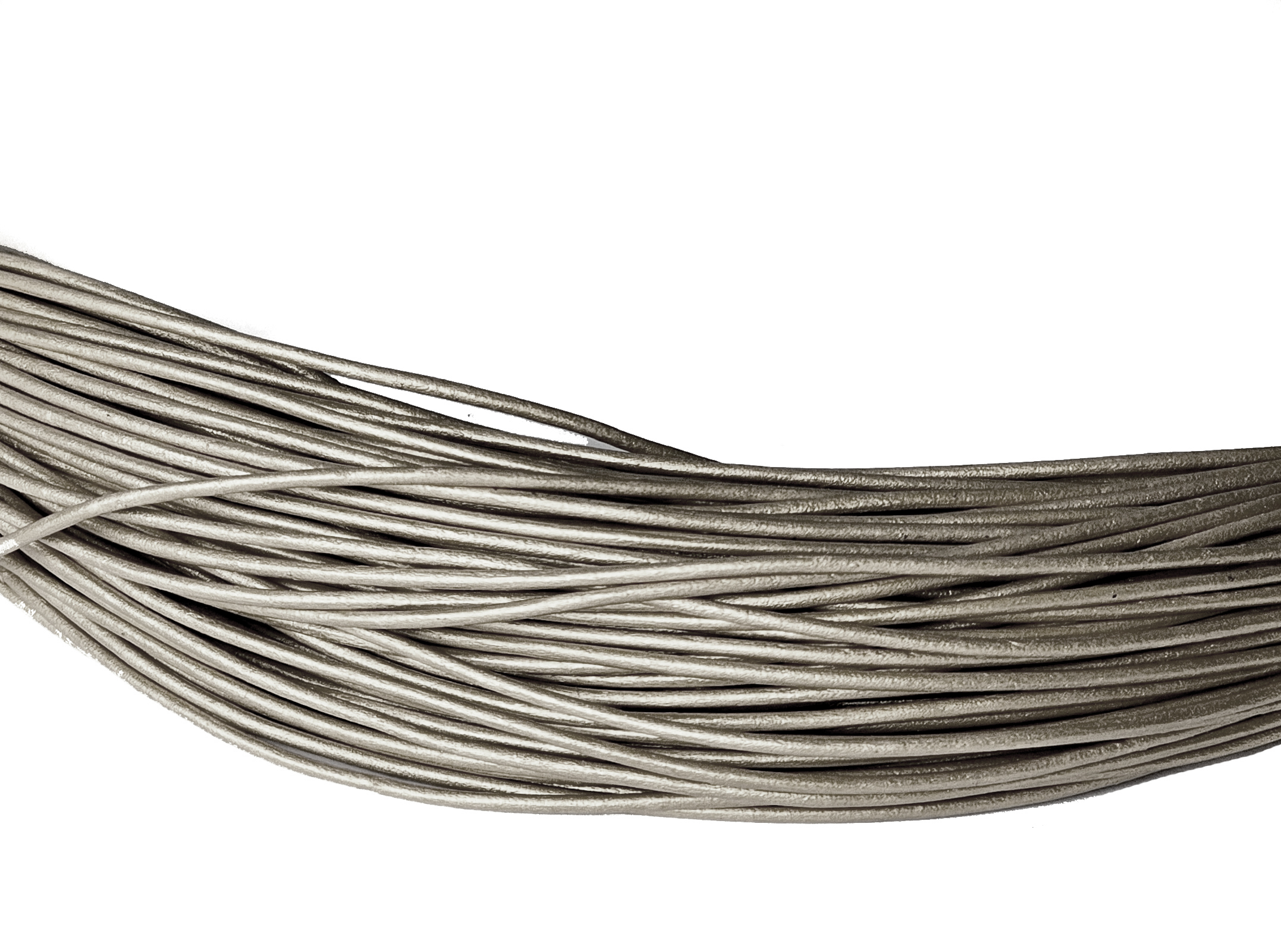 Lederschnur Rund 1,5 mm - Silber. Länge: 100 m