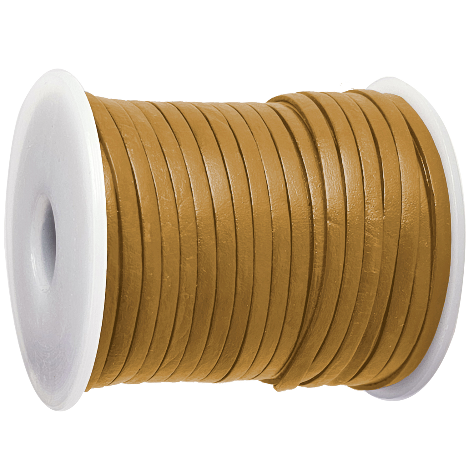 Lederband Flach 3 x 1 mm - Curry. Länge: 15 m