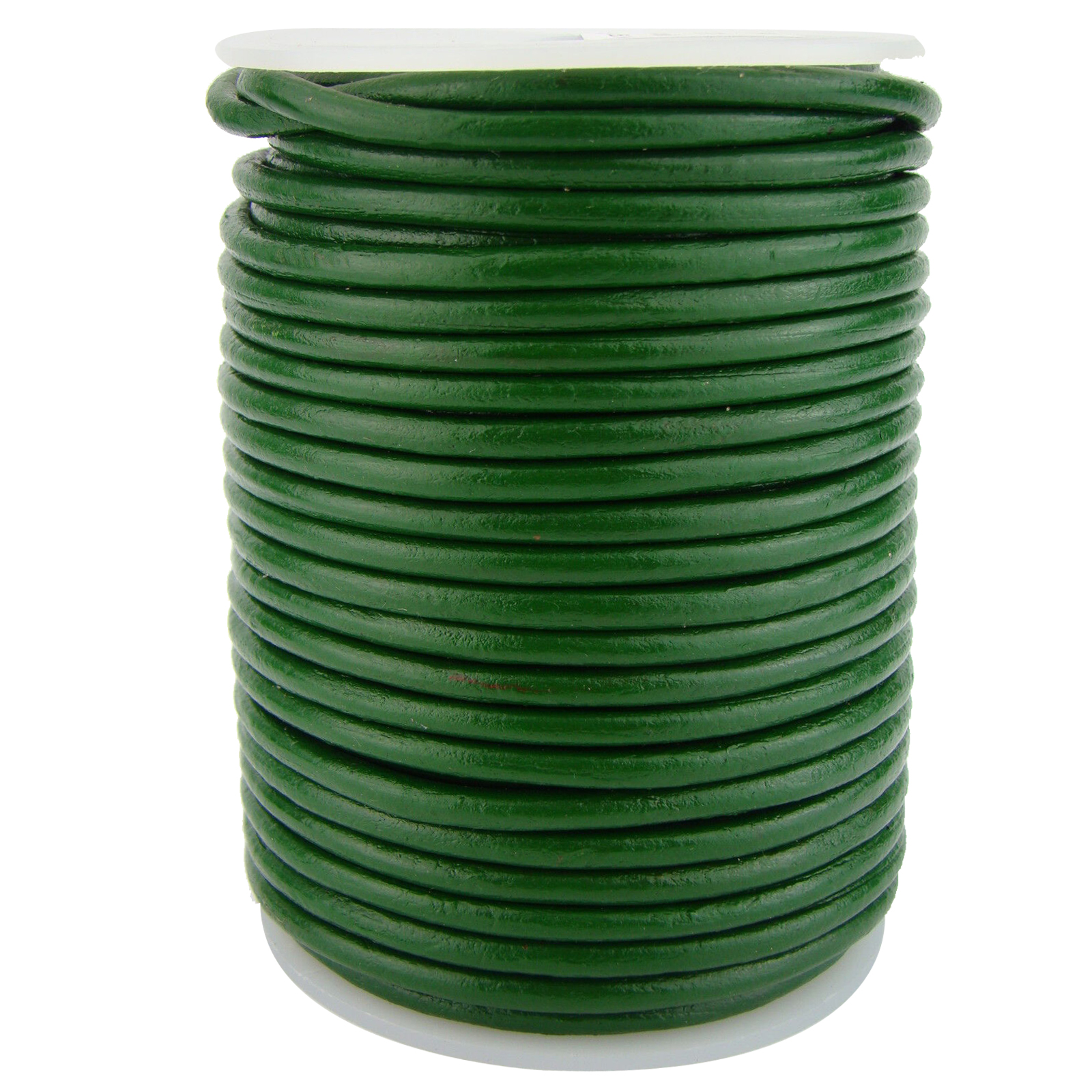Lederschnur Rund 4 mm - Grün. Länge: 25 m
