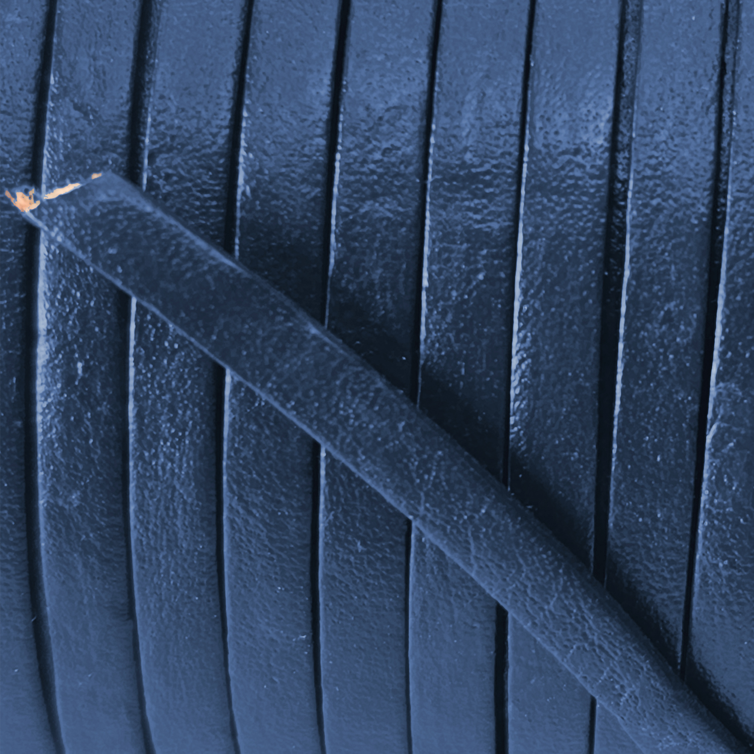 Lederband Flach 3 x 1 mm - Blau. Länge: 15 m