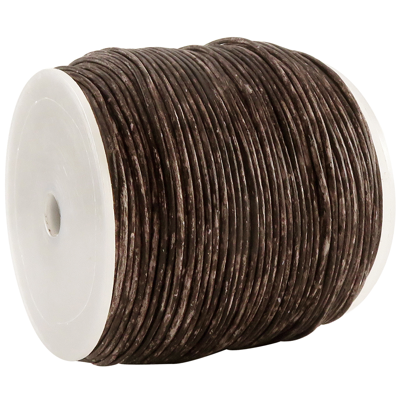 Lederschnur Rund 1 mm - Mesh Kaffee. Länge: 30 m