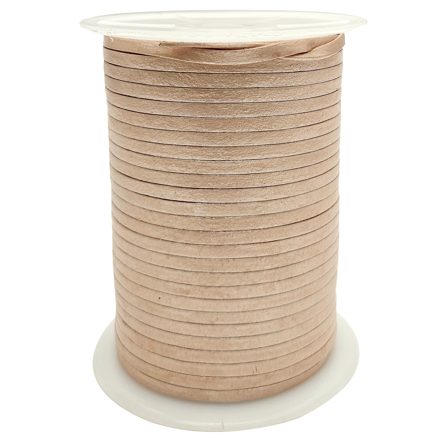 Lederband Flach 4 x 1 mm - Pearl 25 m auf Rolle