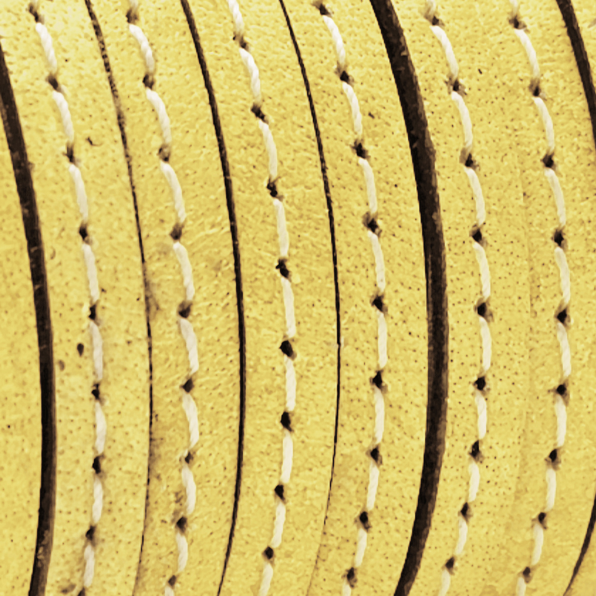 Lederband flach mit Ziernaht  5 x 1,5  mm - KO/04 Hellgelb