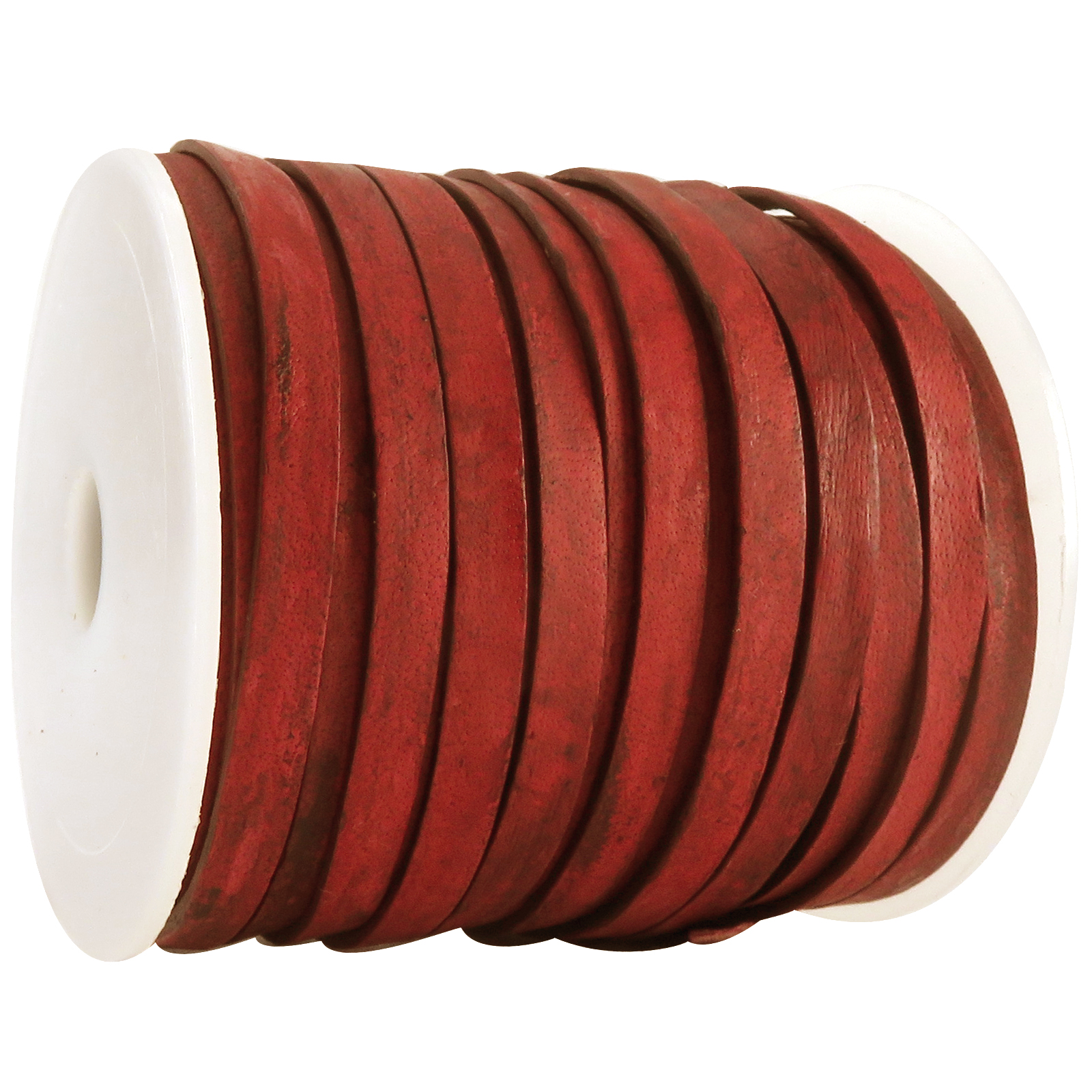 Lederband Flach 6 mm x 1,5 mm - Antik Rot