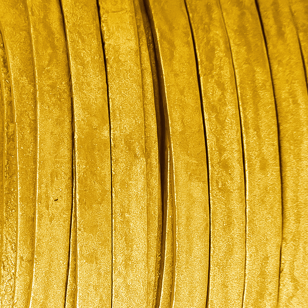 Lederband Flach 4 x 1 mm - Gold. Länge:  15 m