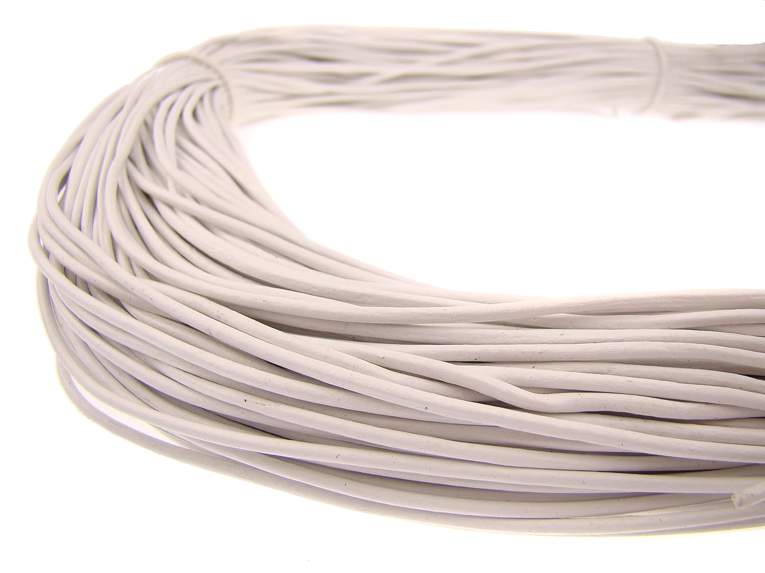 Lederschnur Rund 1,5 mm - Weiß. Länge: 50 m