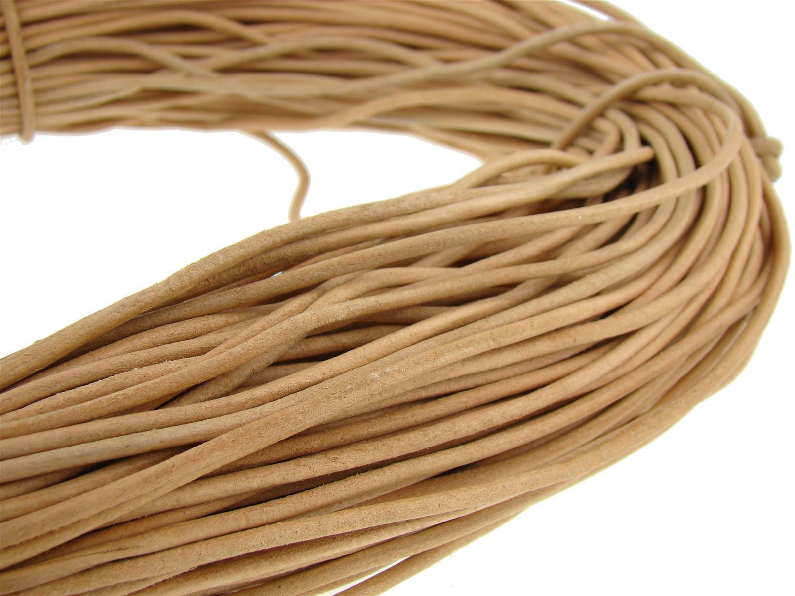 Lederschnur Rund 3 mm - Natur. Länge: 5 m