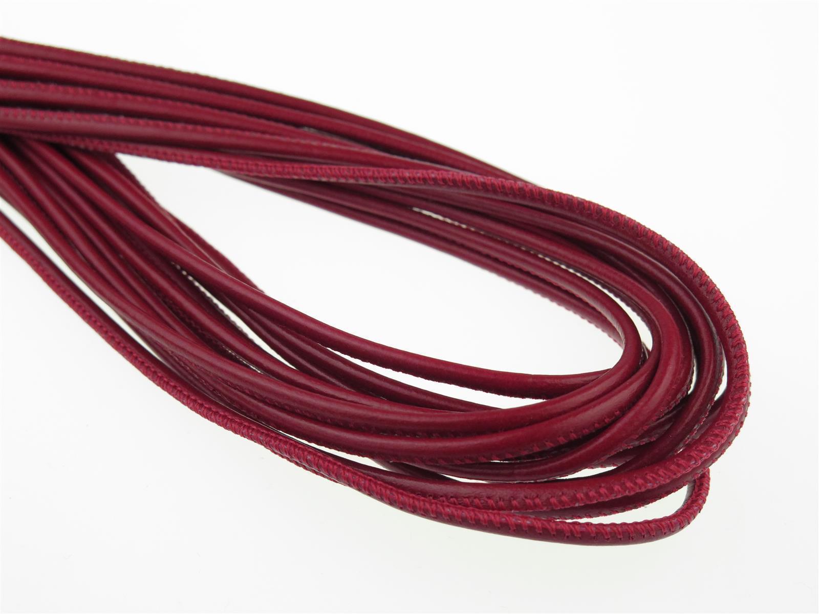 Lederschnur Rund gesäumt 2,5 mm - Rot