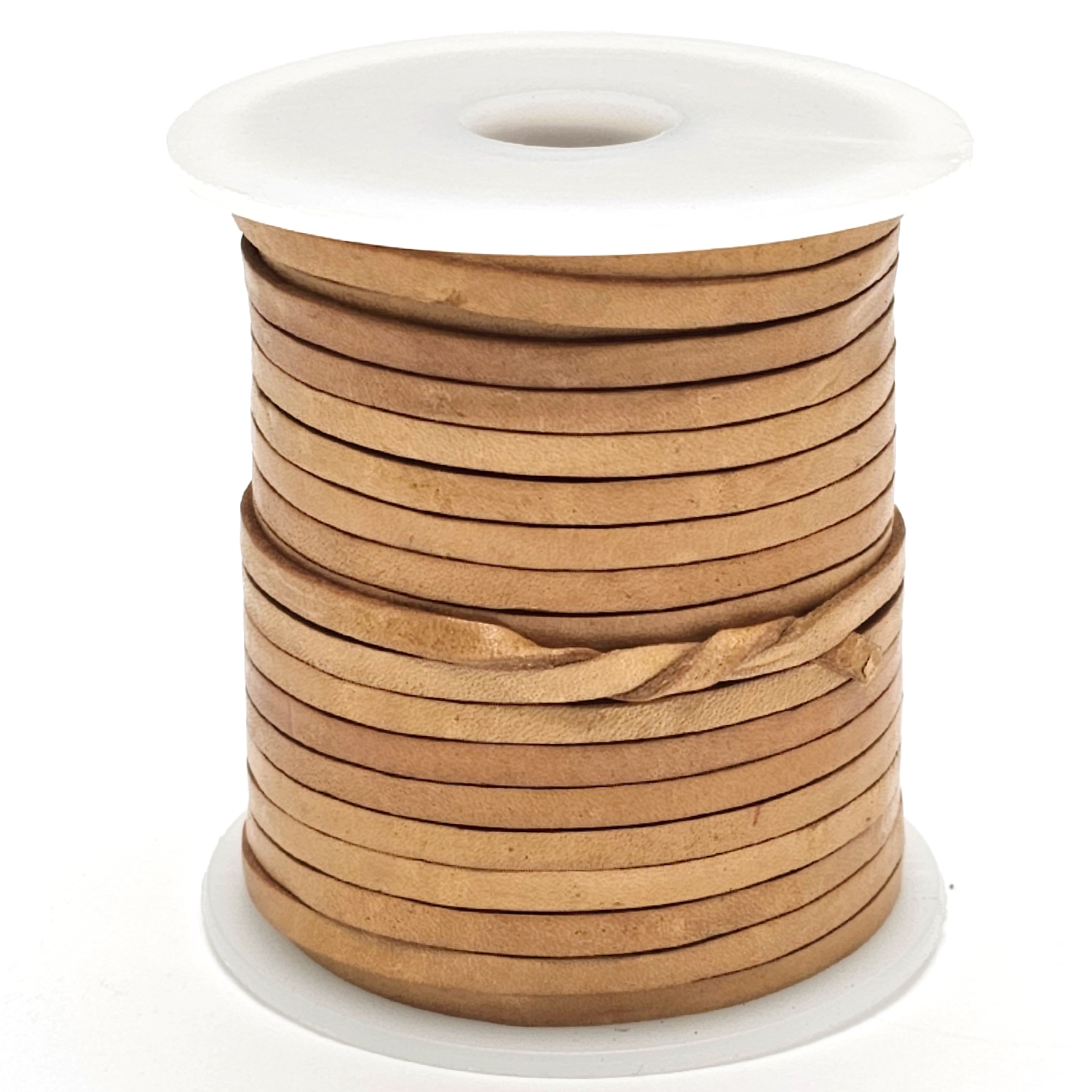Lederband Flach 3 x 1 mm - Naturbraun. Länge: 1 m