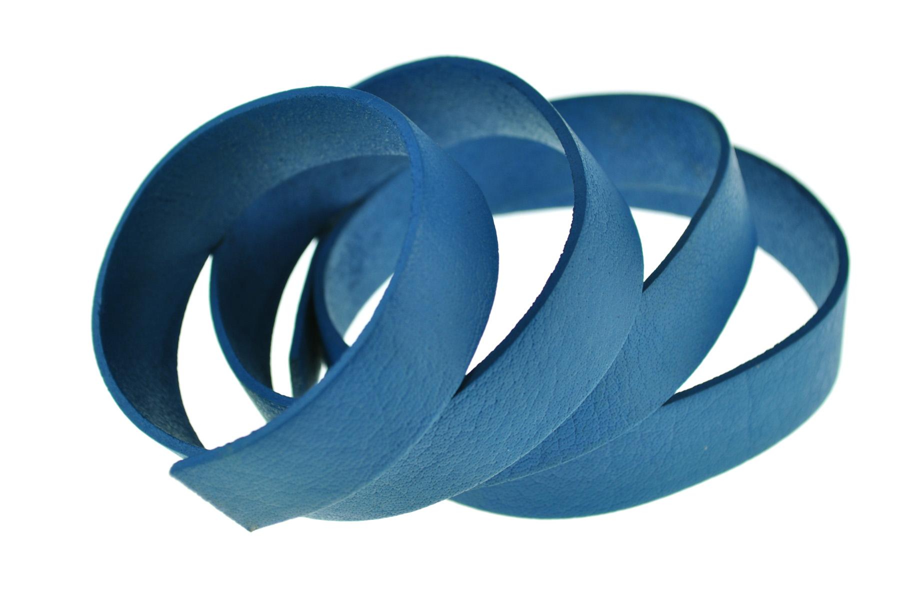 Lederband Flach. Länge: 1 m; Dicke: 2 mm - Blau. Breite: 10 mm