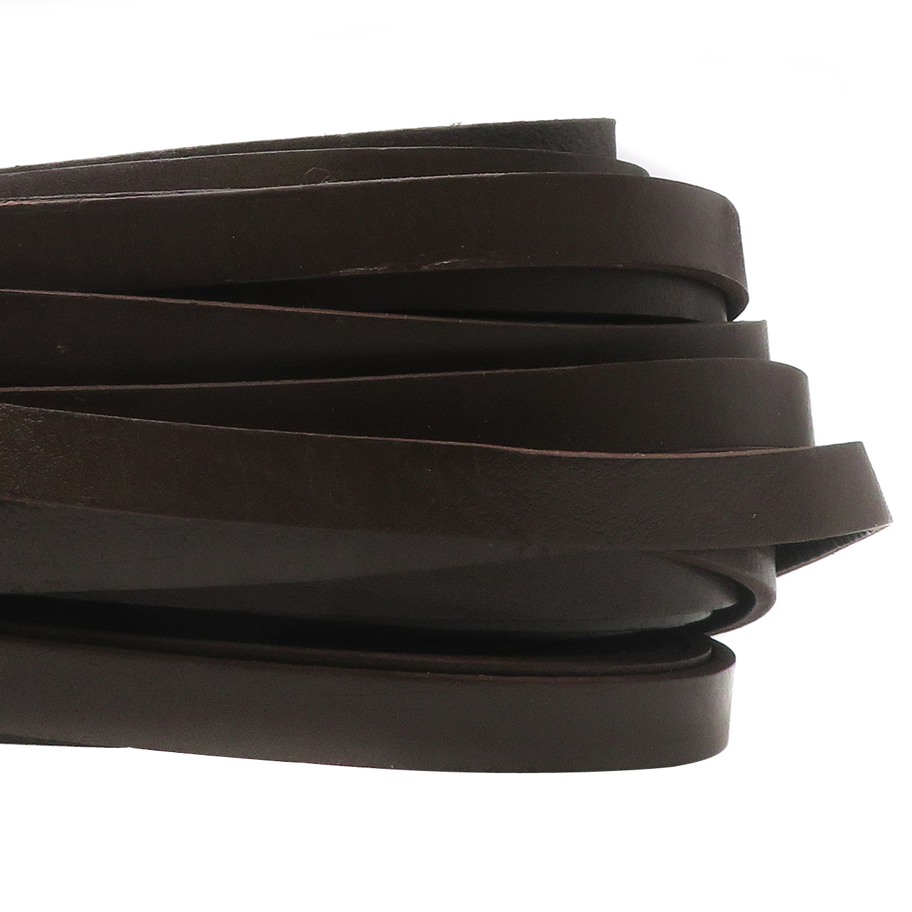 Lederband Flach 1 cm x 2,5 mm - Braun