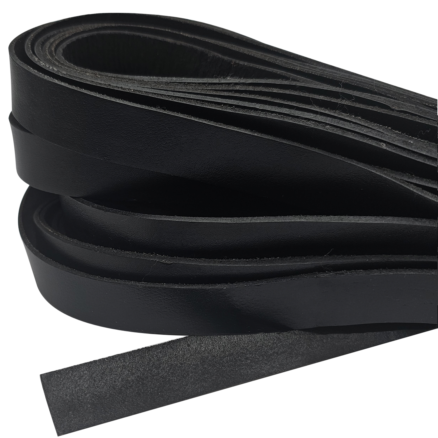 Lederband Flach 20 mm x 2,5 mm - Schwarz. Länge: 10 m