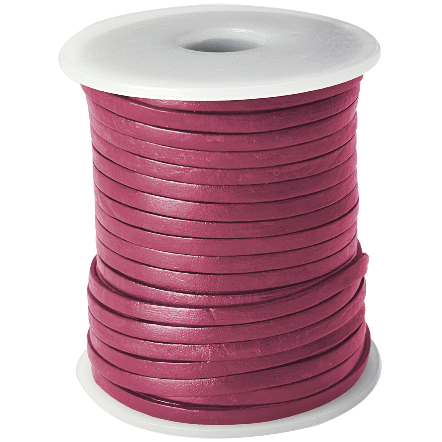 Lederband Flach 3 x 1 mm - Pink. Länge: 10 m