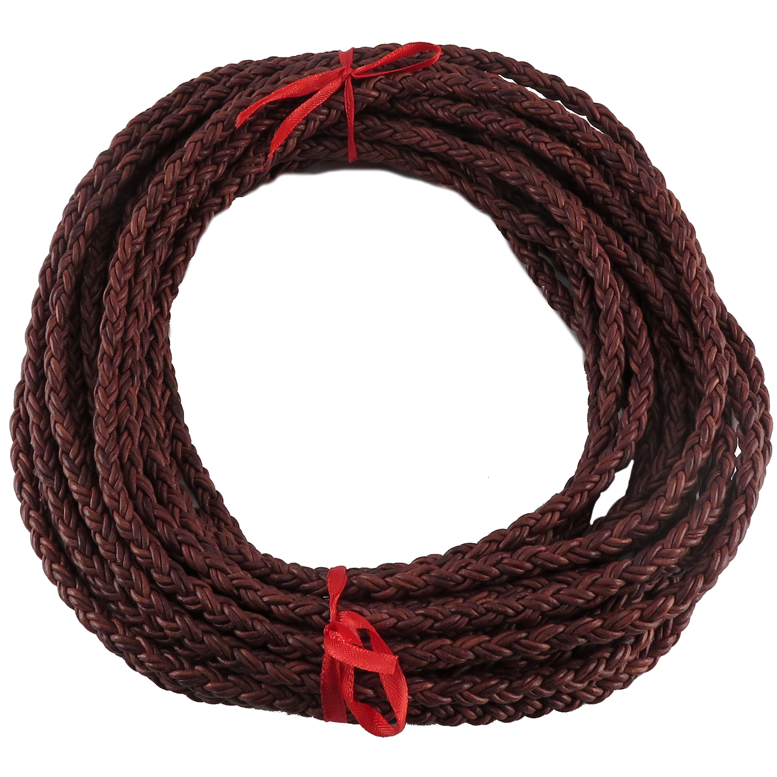 Lederschnur geflochten 7 mm - Antik Dunkelbraun. Länge: 10 m