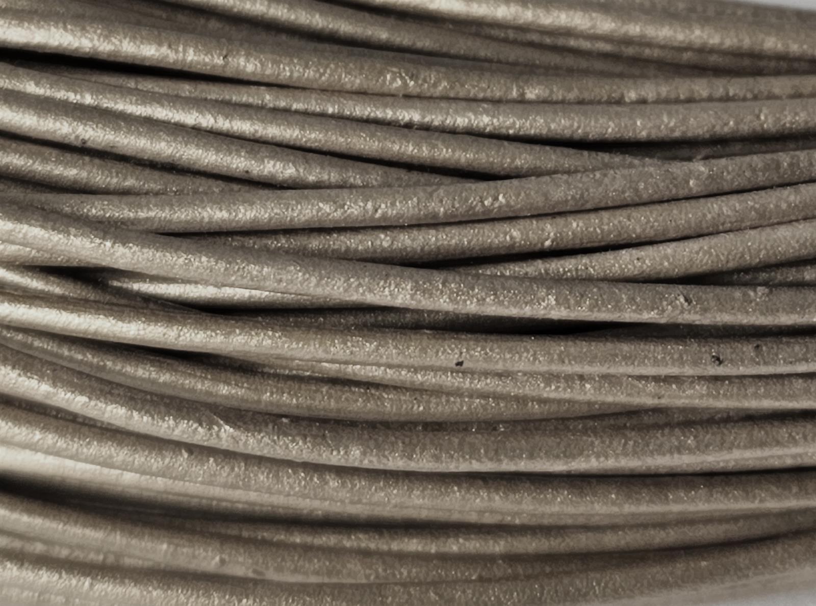 Lederschnur Rund 1,5 mm - Silber. Länge: 100 m
