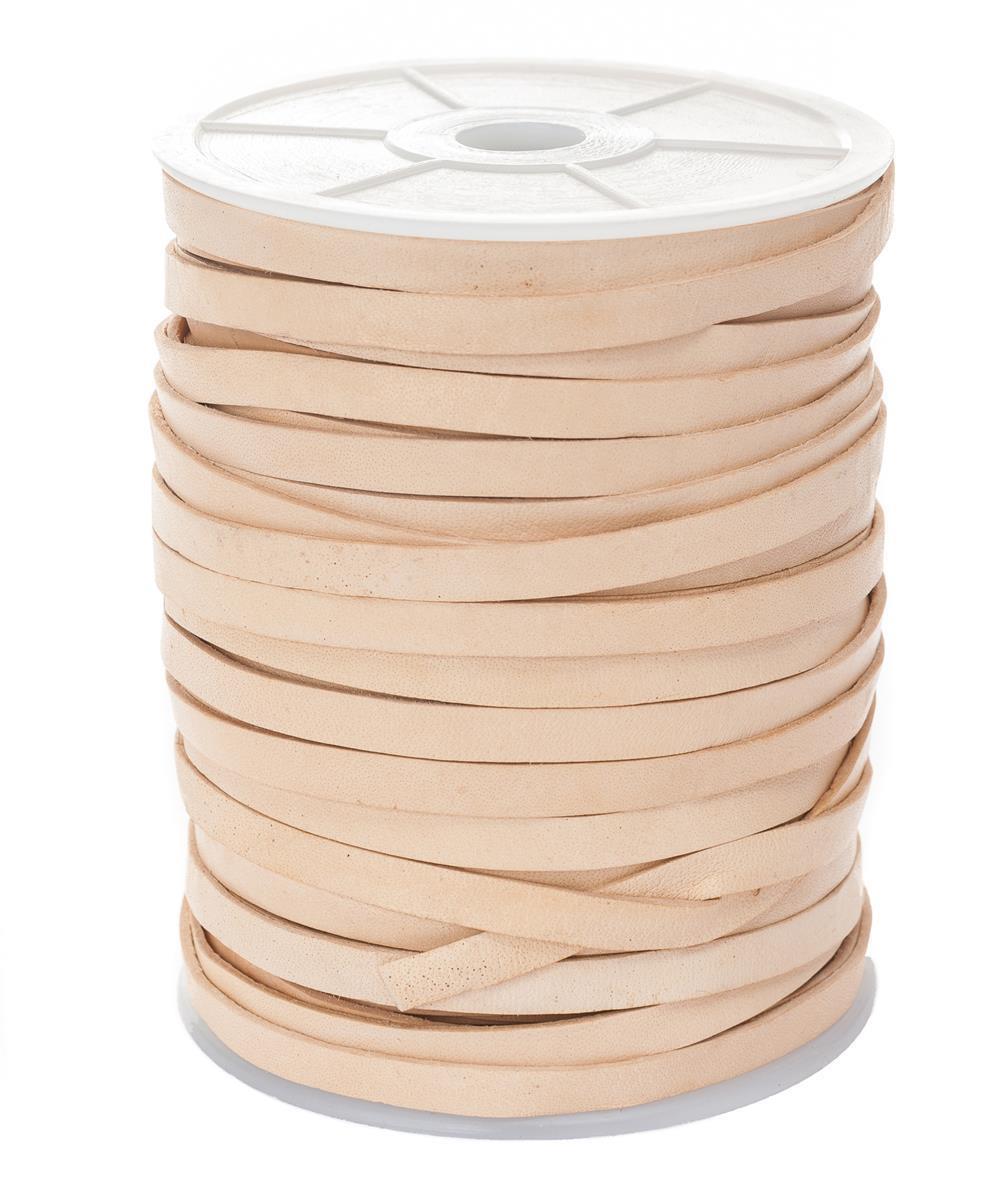 Lederband Flach 6 mm x 1,5 mm - Natur. Länge: 15 m