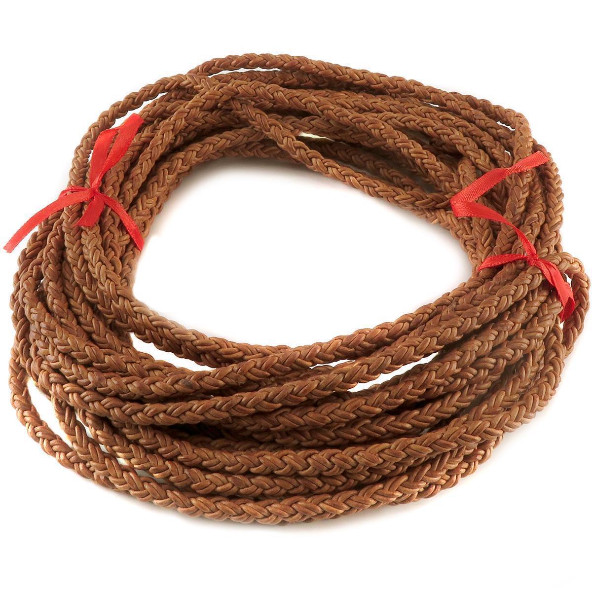 Lederschnur geflochten 7 mm - Natur. Länge: 3 m