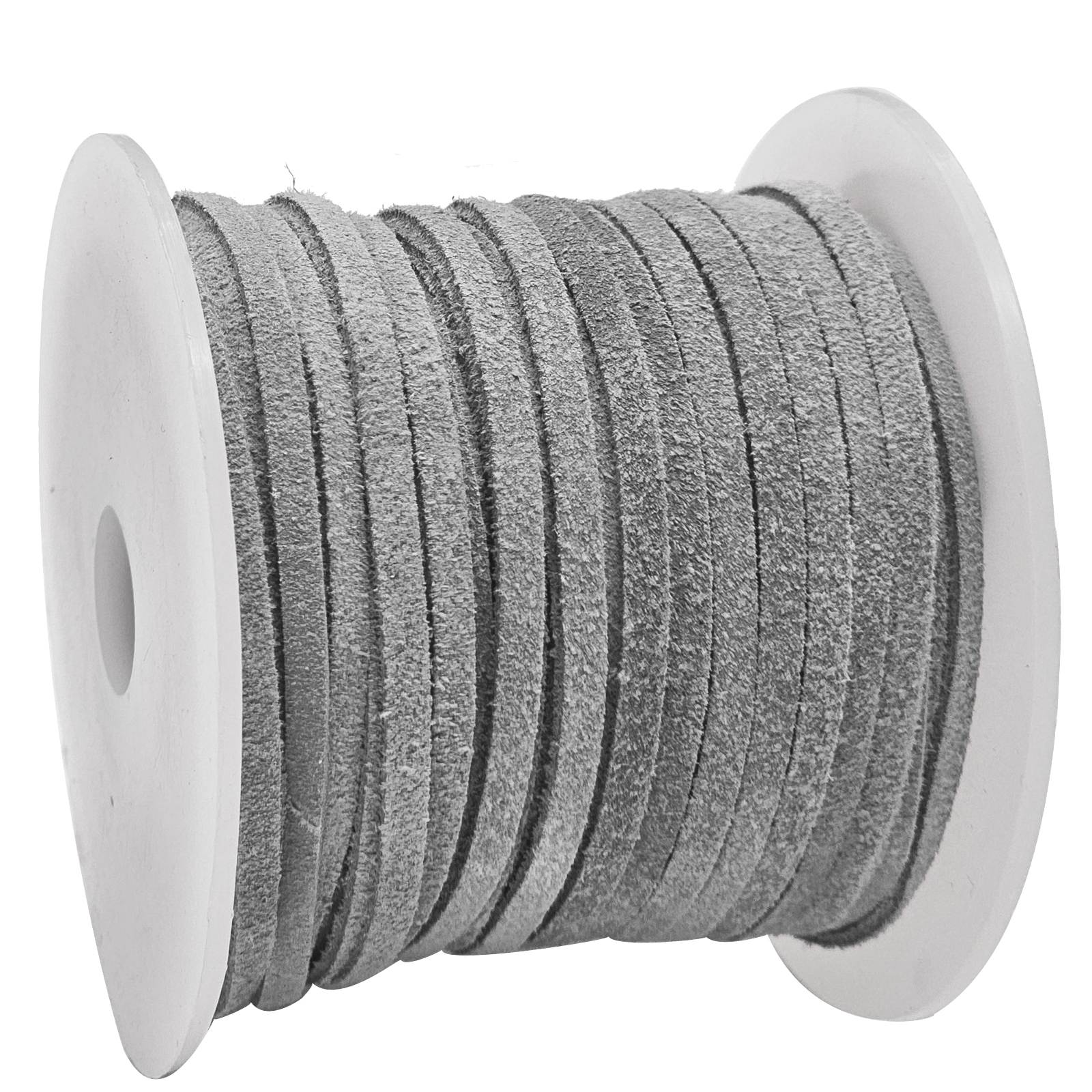 Lederband Flach Wild  3 mm x 1,5 mm - Grau. Länge: 5 m