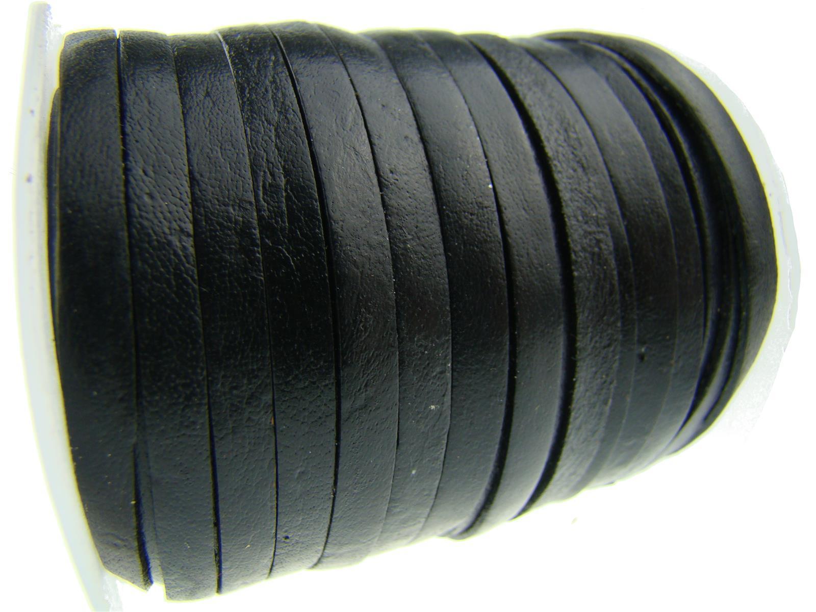 Lederband Flach 4 x 1 mm - Schwarz - zum Basteln