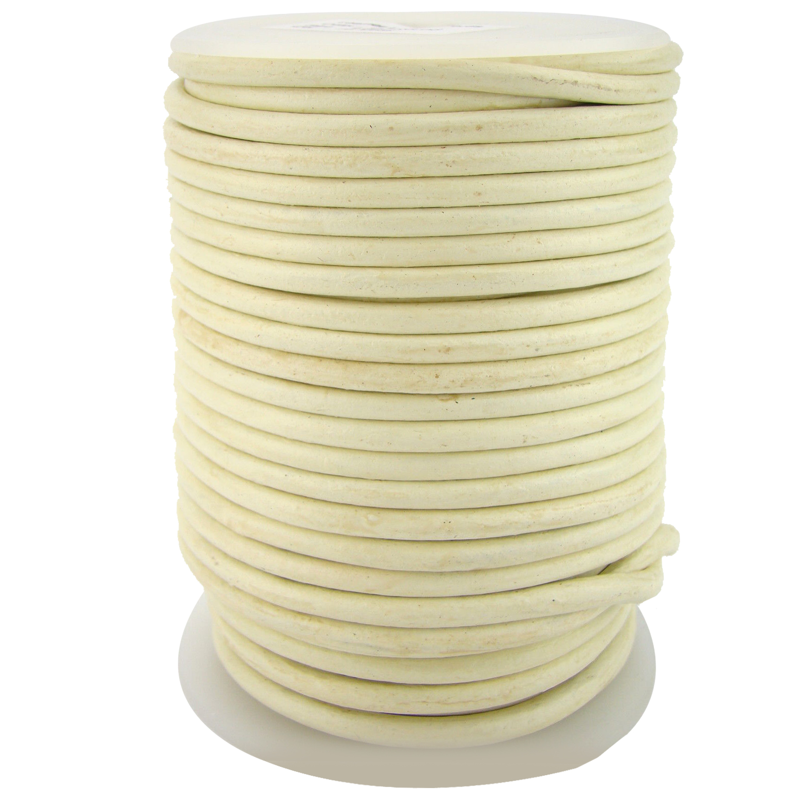 4016 Lederschnur Rund 4 mm - Cream. Länge: 20 m