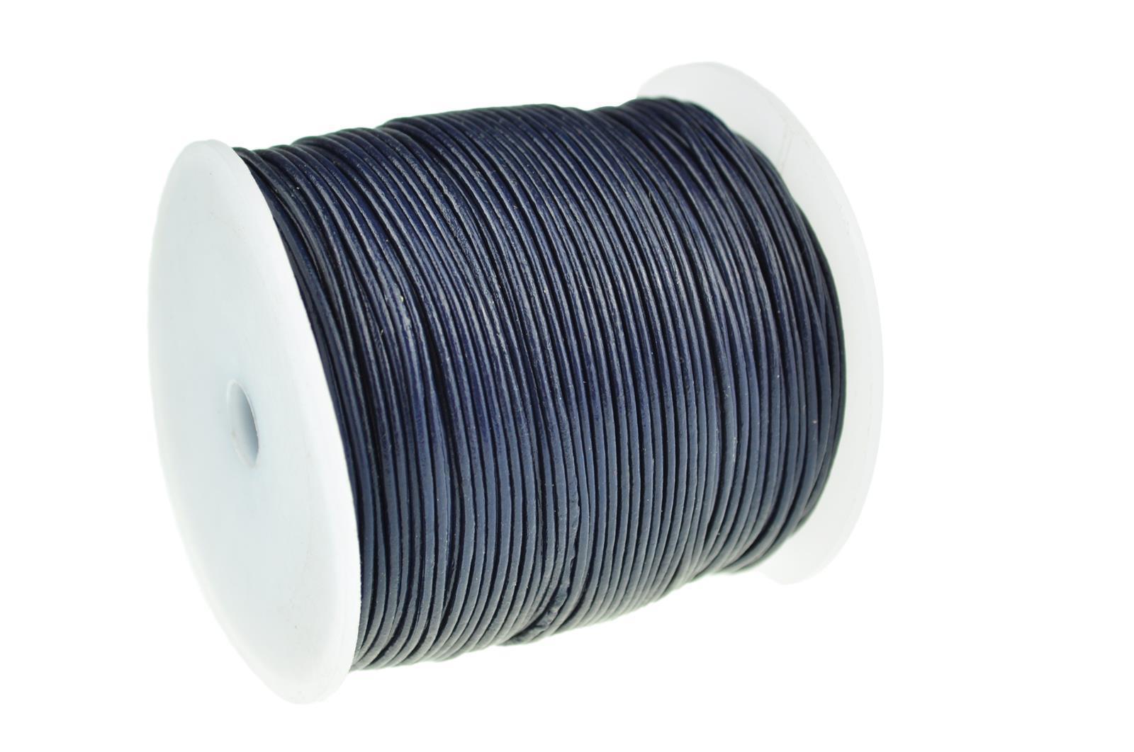 Lederschnur Rund 1 mm - Navy. Länge: 25 m