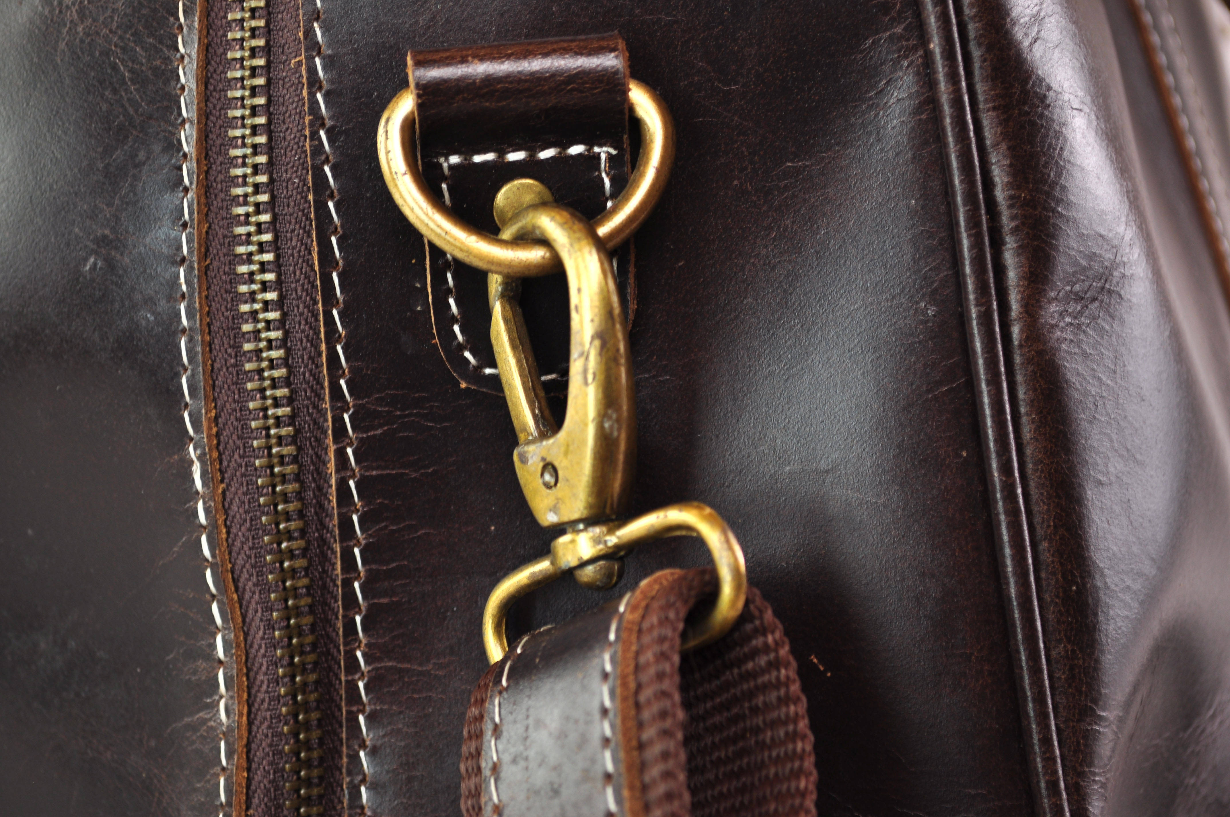 Große Ledertasche | Reisetasche | Vintage | 52cm x 30cm x 18cm - Braun