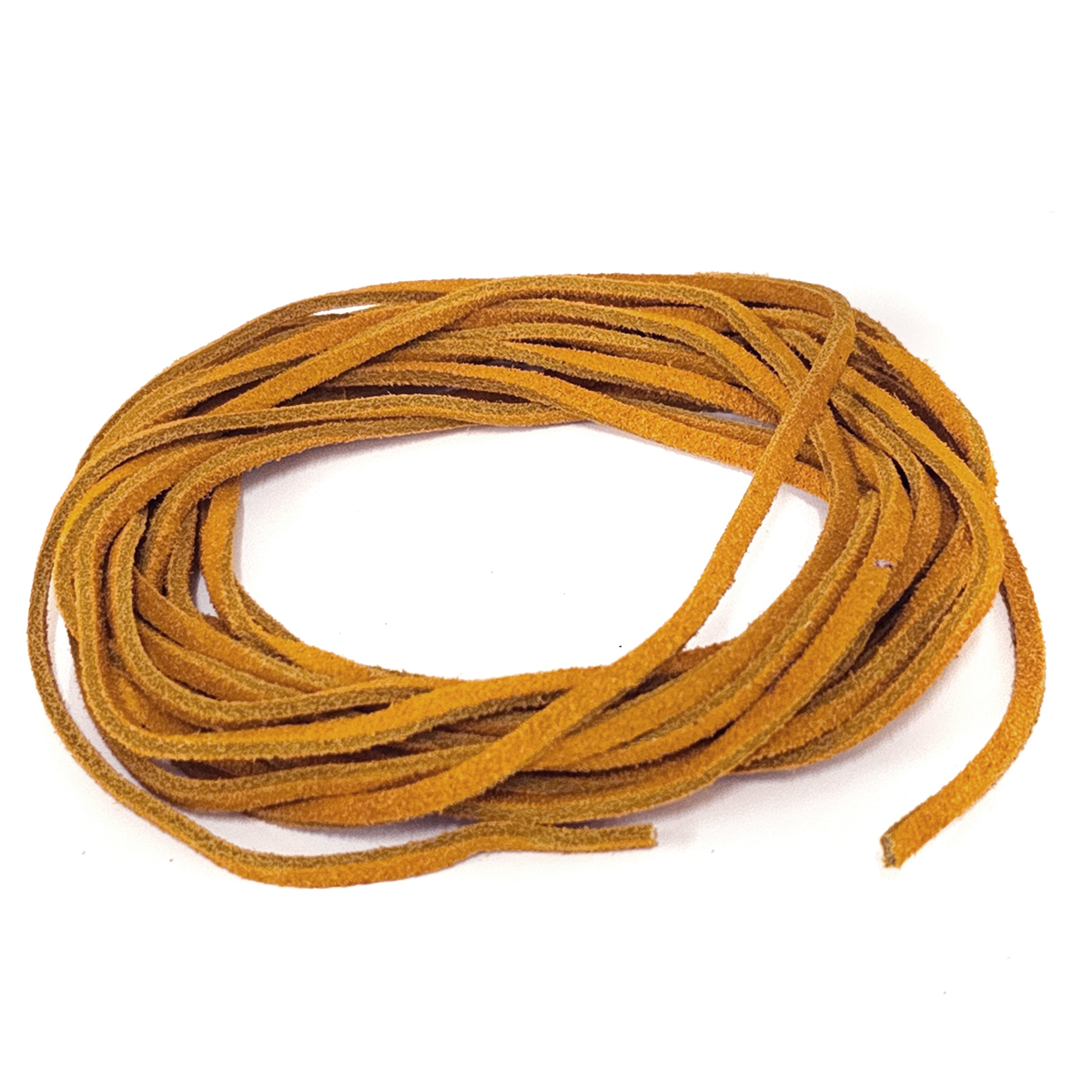 Lederband Flach Wild  3 mm x 1,5 mm - Curry. Länge: 25 m auf Rolle