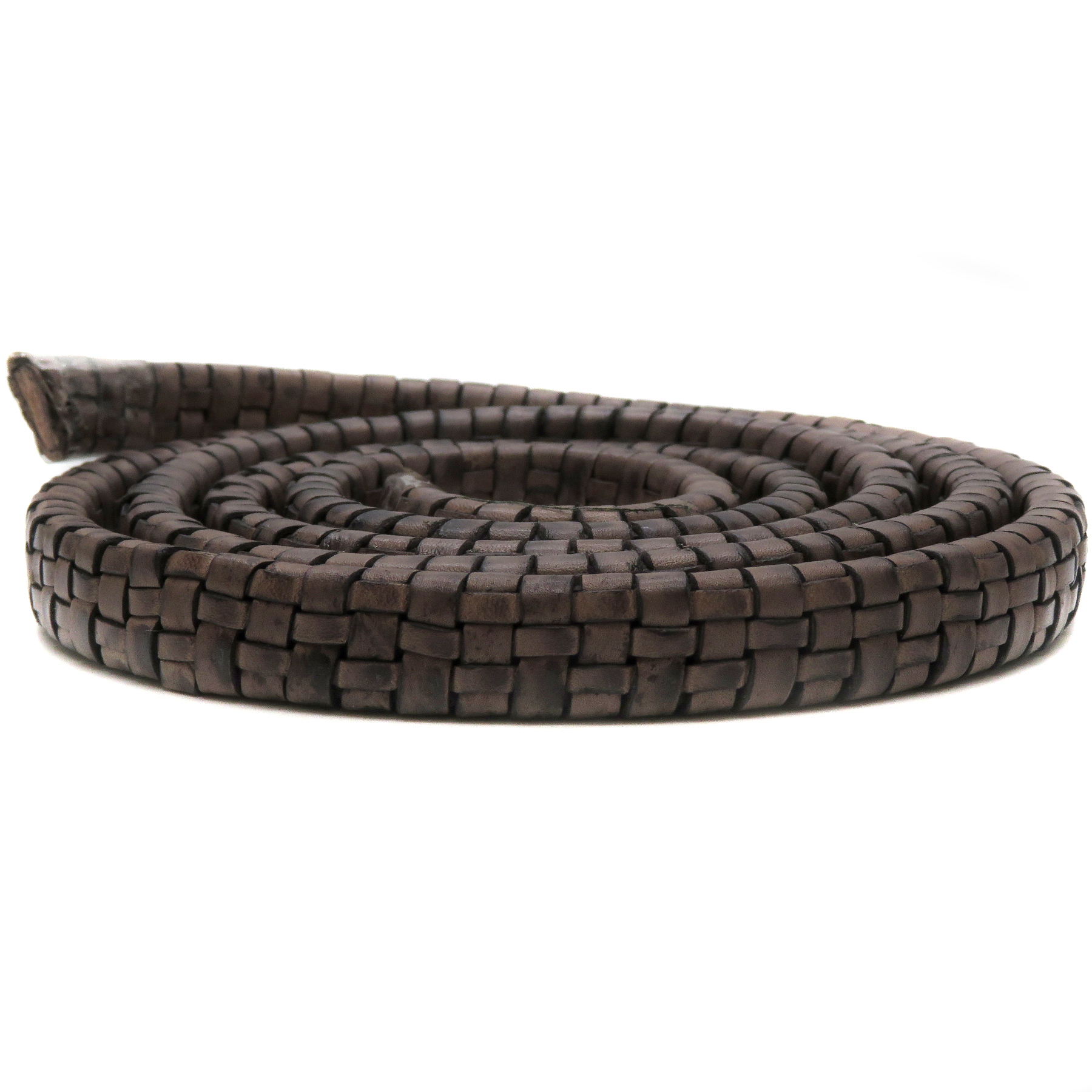 Lederband Geflochten oval | 1 Meter | 11 mm x 6 mm | Graphit