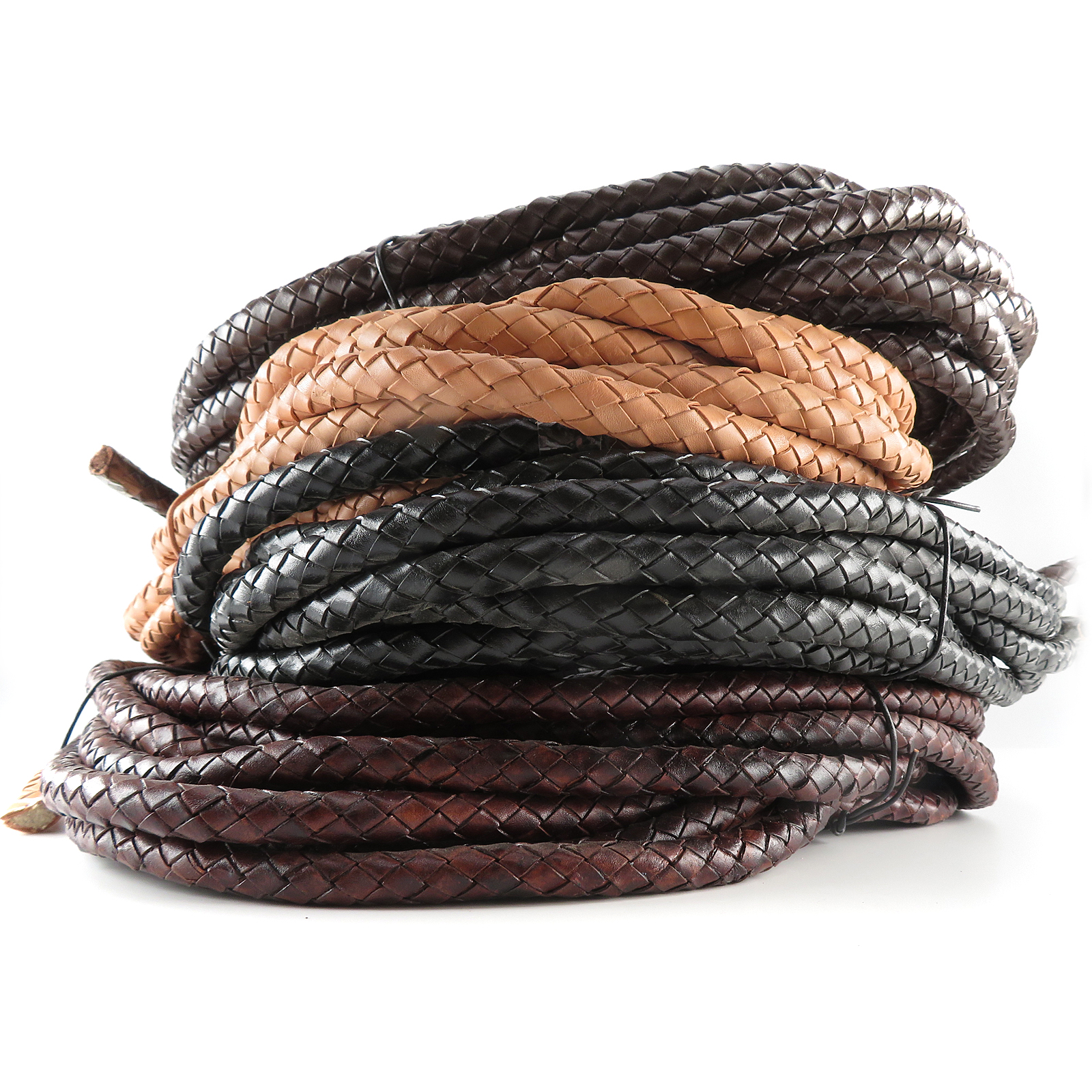Mix_3qxNKC6xERCgax Lederschnur geflochten 10 mm - Schwarz. Länge: 5 m