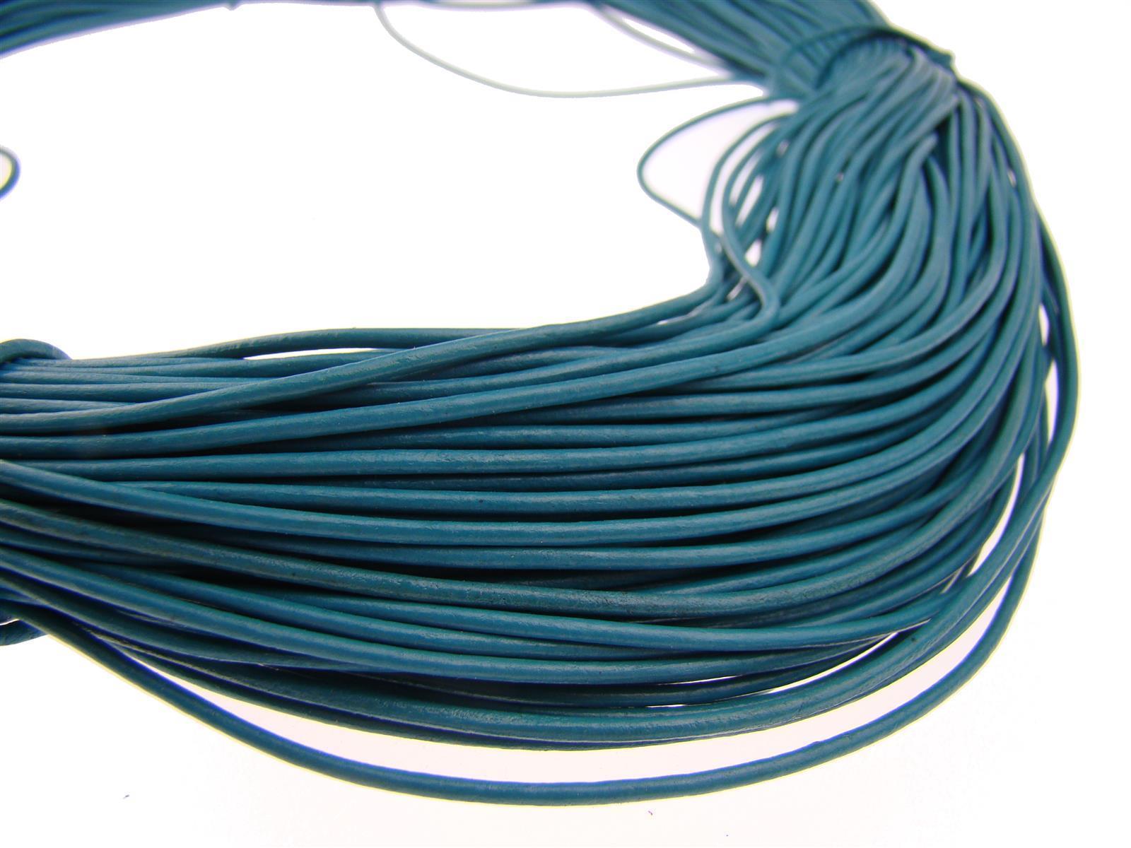 Lederschnur Rund 1,5 mm - Türkis. Länge: 50 m