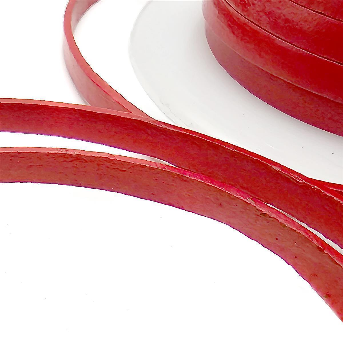 Lederband Flach 5 mm x 1,5 mm - Orange. Länge: 5 m