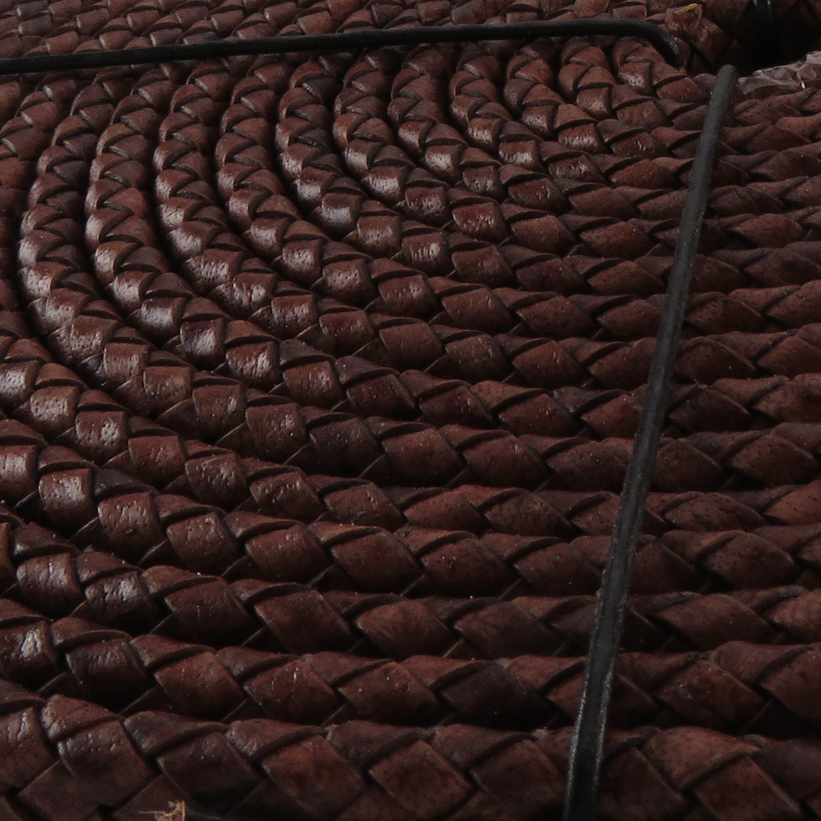 Lederschnur geflochten Oval 10 mm x 6 mm - Antik Braun. Länge: 2 m