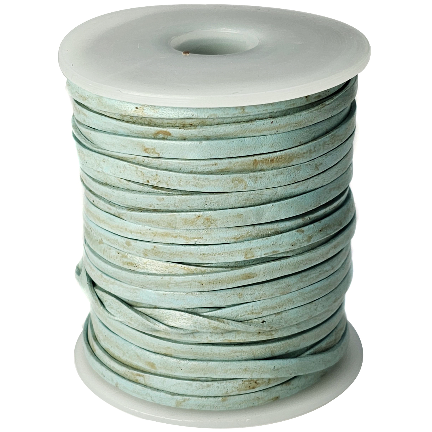 Lederband flach 3 mm Breite, 1 mm Dick fürs kreative Handwerk, Lederschmuckherstellung in Antik Türkis