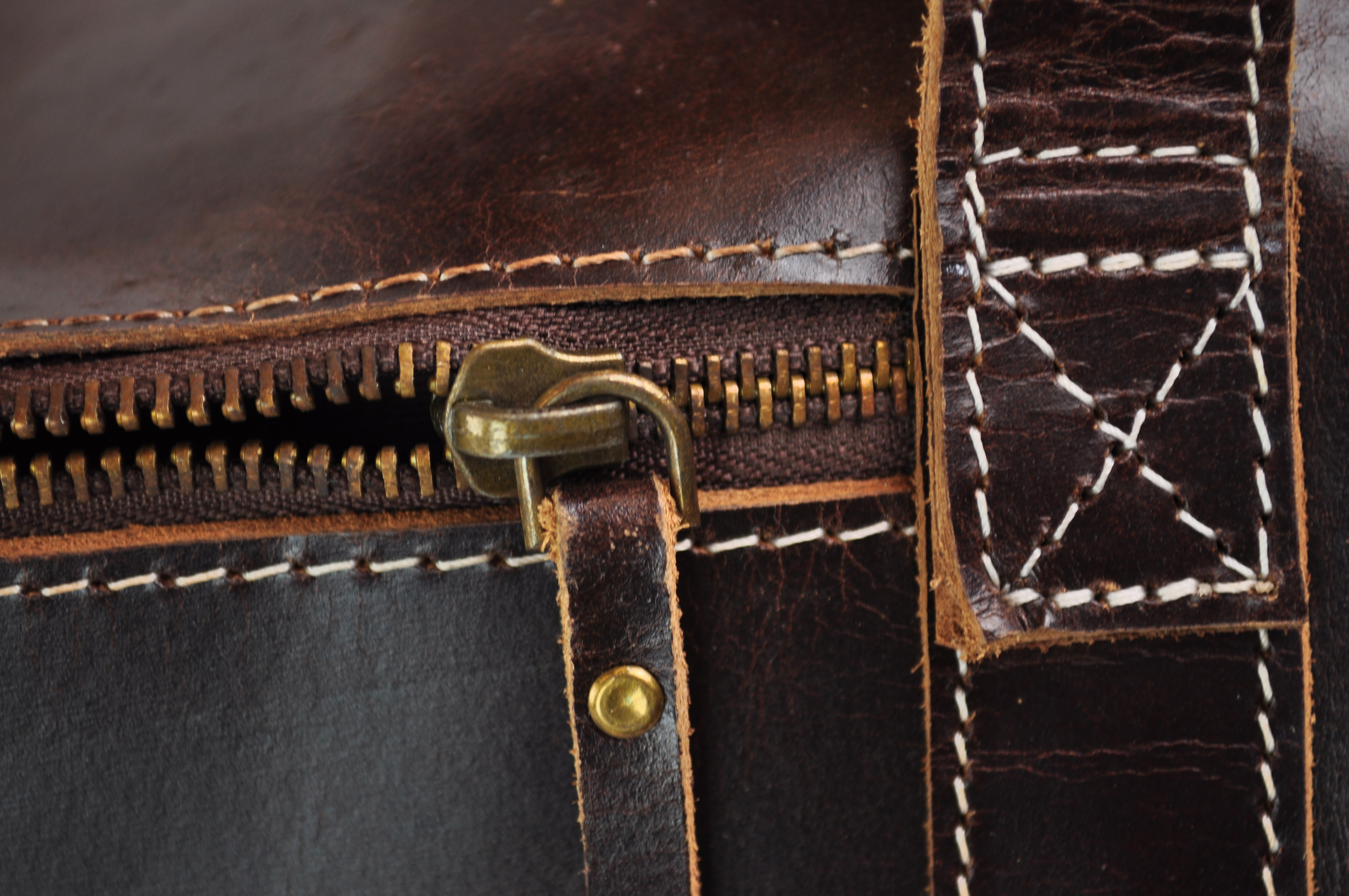 Große Ledertasche | Reisetasche | Vintage | 52cm x 30cm x 18cm - Braun