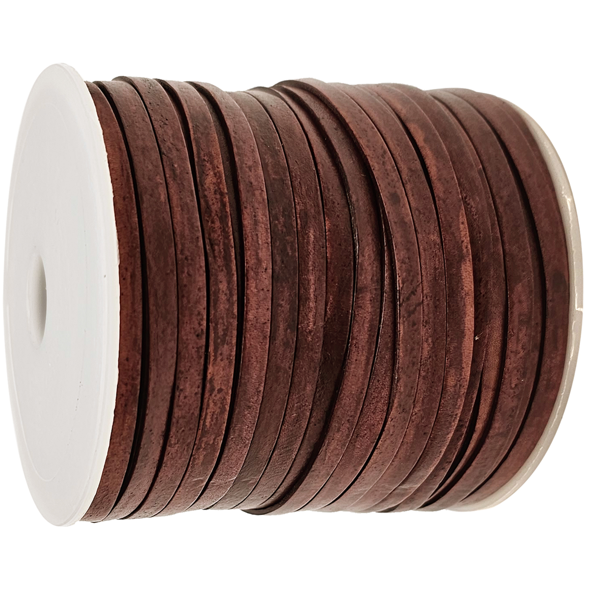 Antik Braunes flaches Lederband in 4 mm Breite und 1 mm Stärke