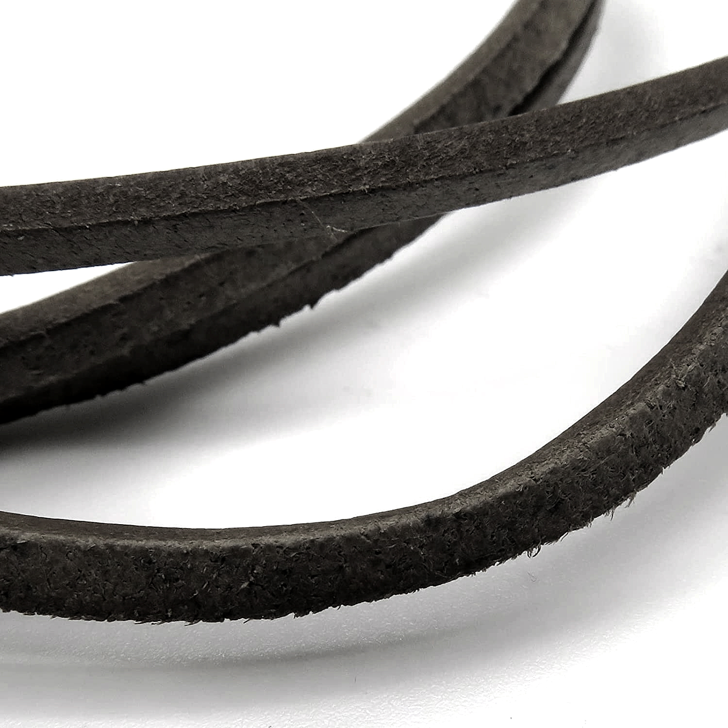 Lederband Flach Eckig 3 mm x 2 mm - Schwarz. Länge: 20 m
