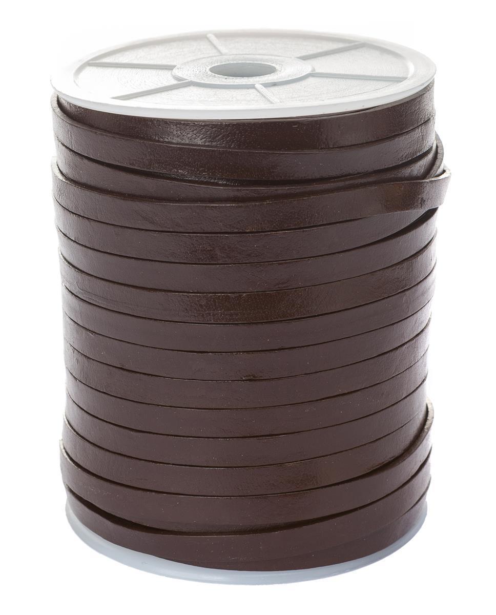 Lederband Flach 6 mm x 1,5 mm - Braun. Länge: 3 m